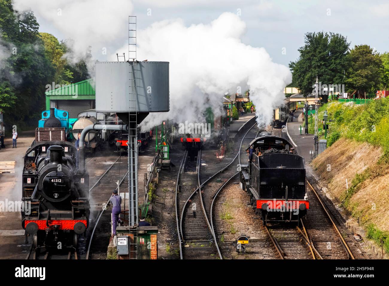 Angleterre, Hampshire, Ropley, Ropley Station, Mid-Hants Heritage Railway alias Watercress Line, Steam trains Banque D'Images