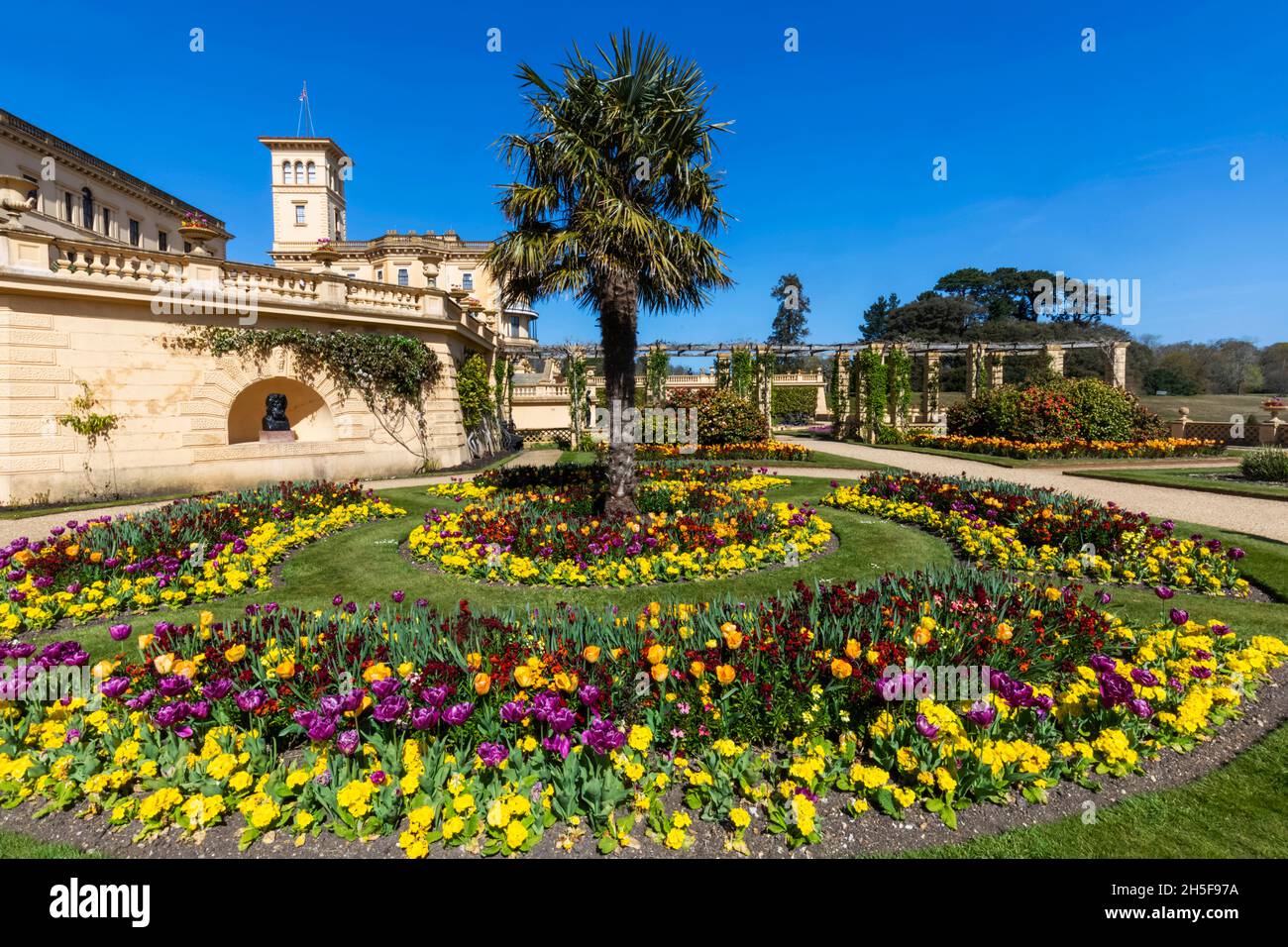 Angleterre, Île de Wight, East Cowes, Osborne House, ancien palais de la reine Victoria et du prince Albert Banque D'Images