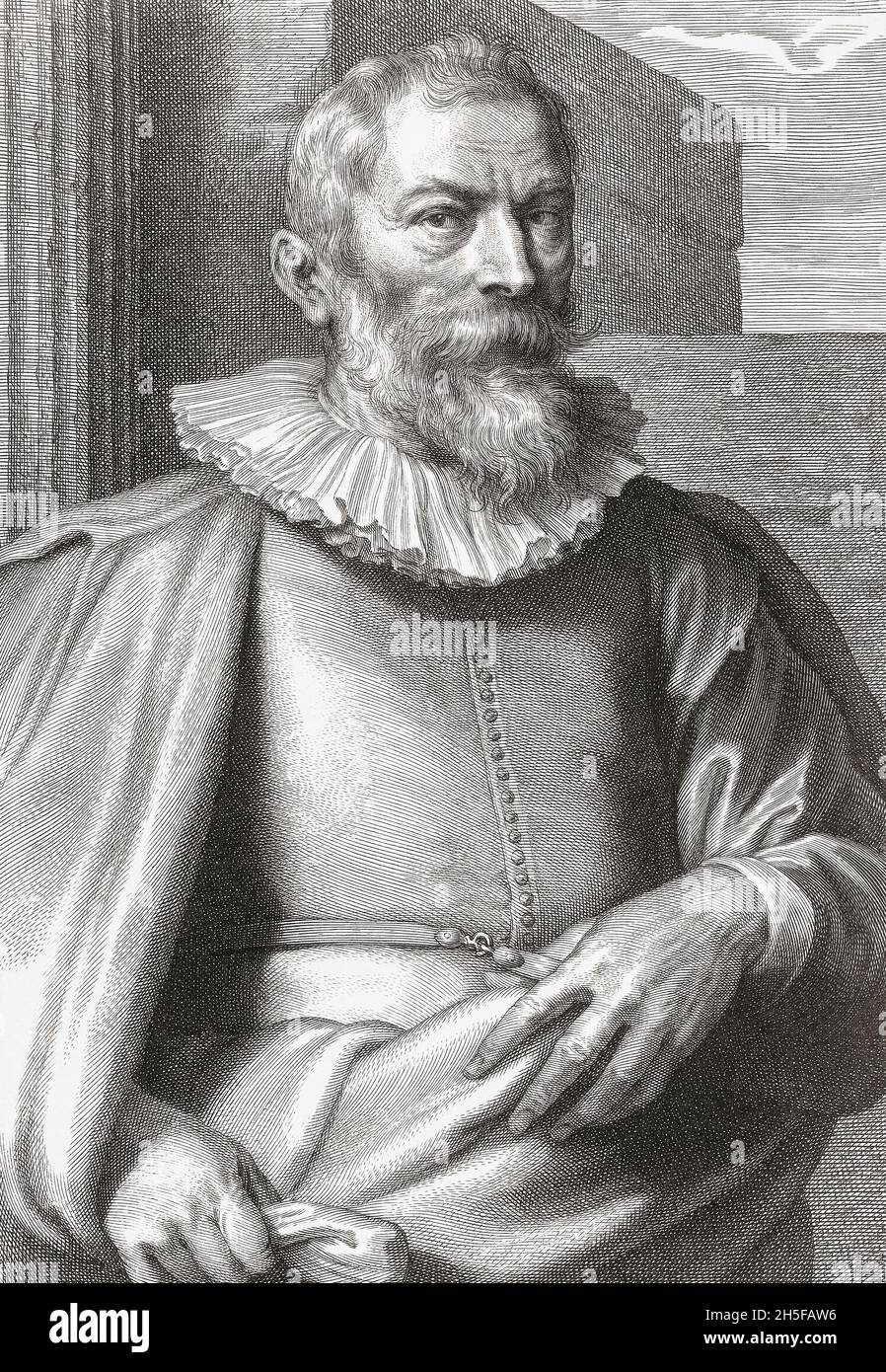 Marten Pepijn, 1575 – 1643.Artiste flamand.Après un autoportrait. Banque D'Images