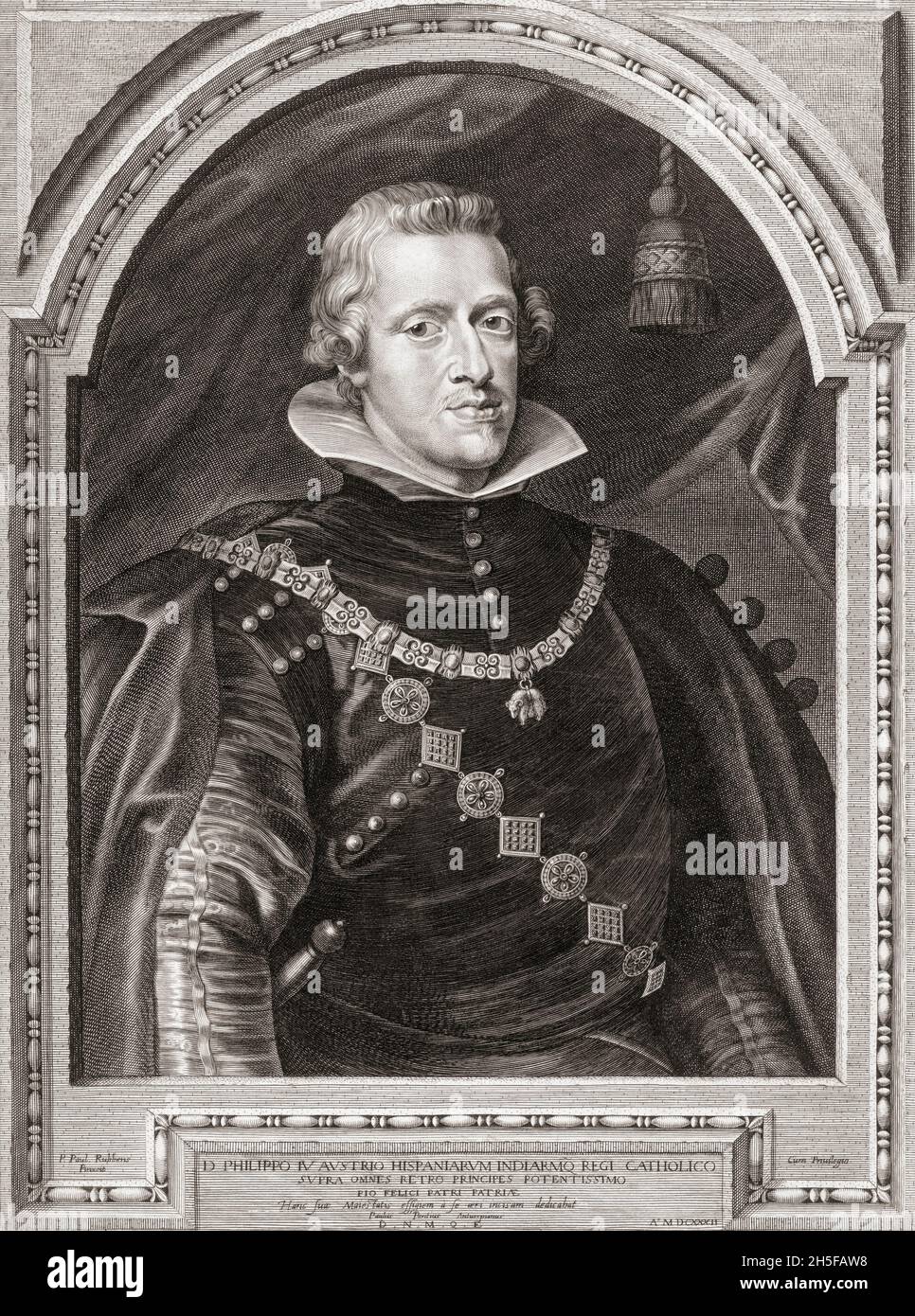 Roi Philippe IV d'Espagne.Felipe IV1605-1665.Après une peinture de Peter Paul Rubens. Banque D'Images