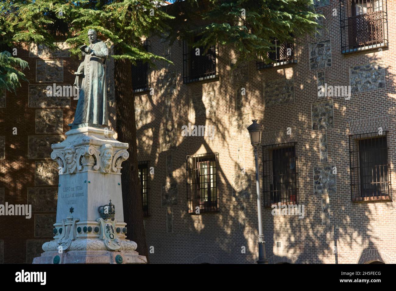 Statue de Lopez de Vega.Madrid, Espagne. Banque D'Images