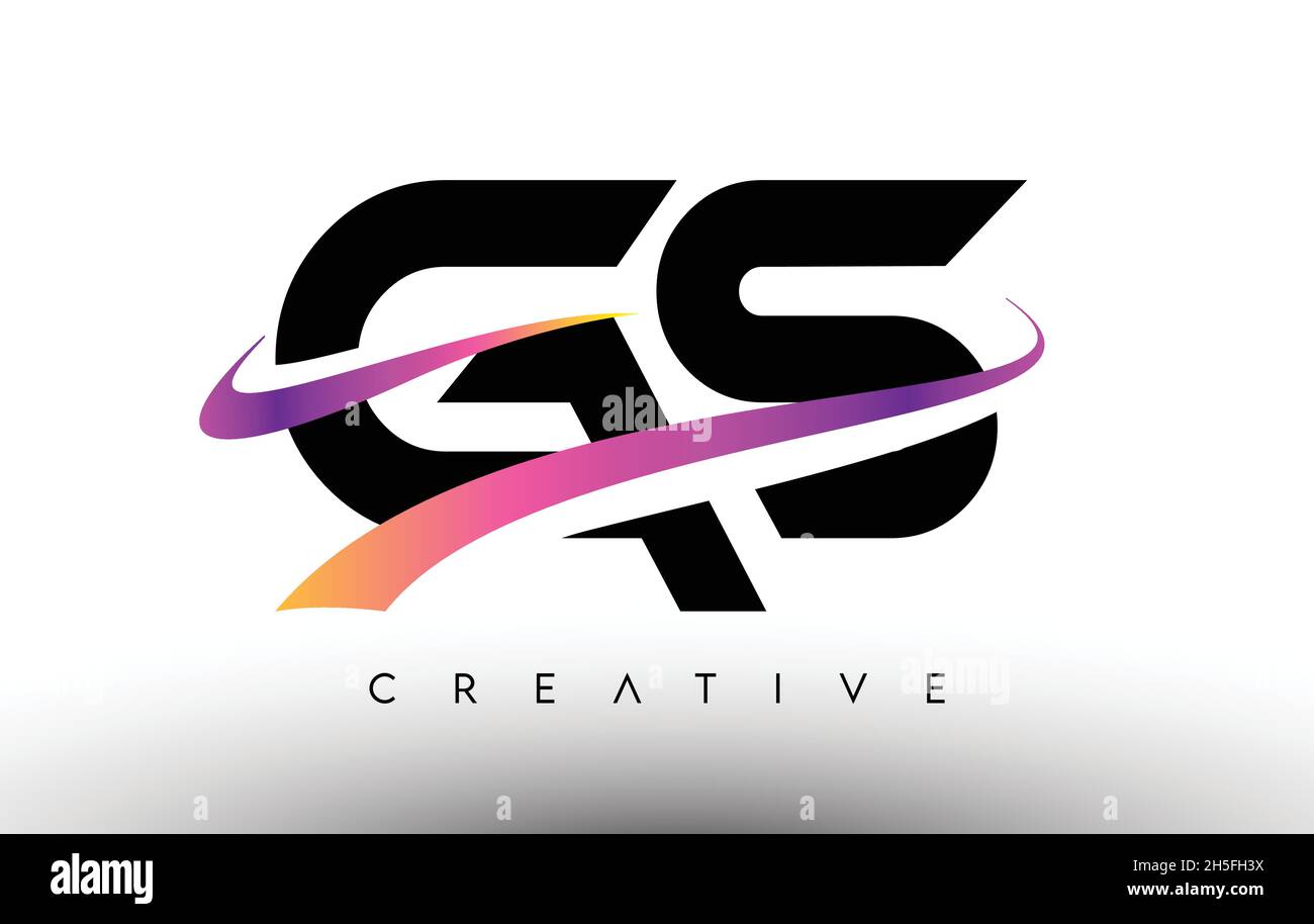 Logo GS icône Letter Design.Lettres GS avec illustration vectorielle colorée et créative du logo Swoosh Illustration de Vecteur