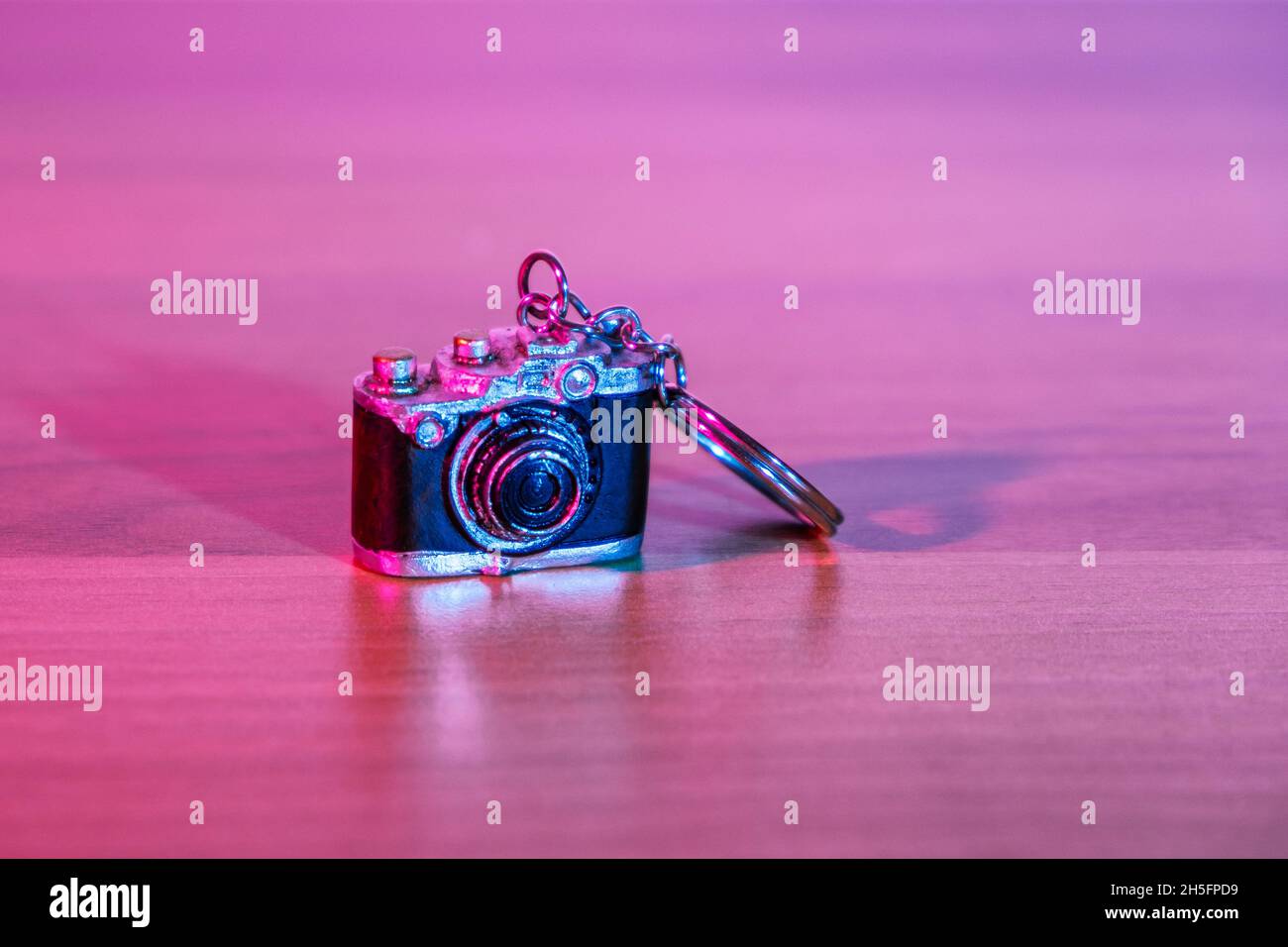 Porte-clés vintage en forme d'appareil photo avec lumières Banque D'Images