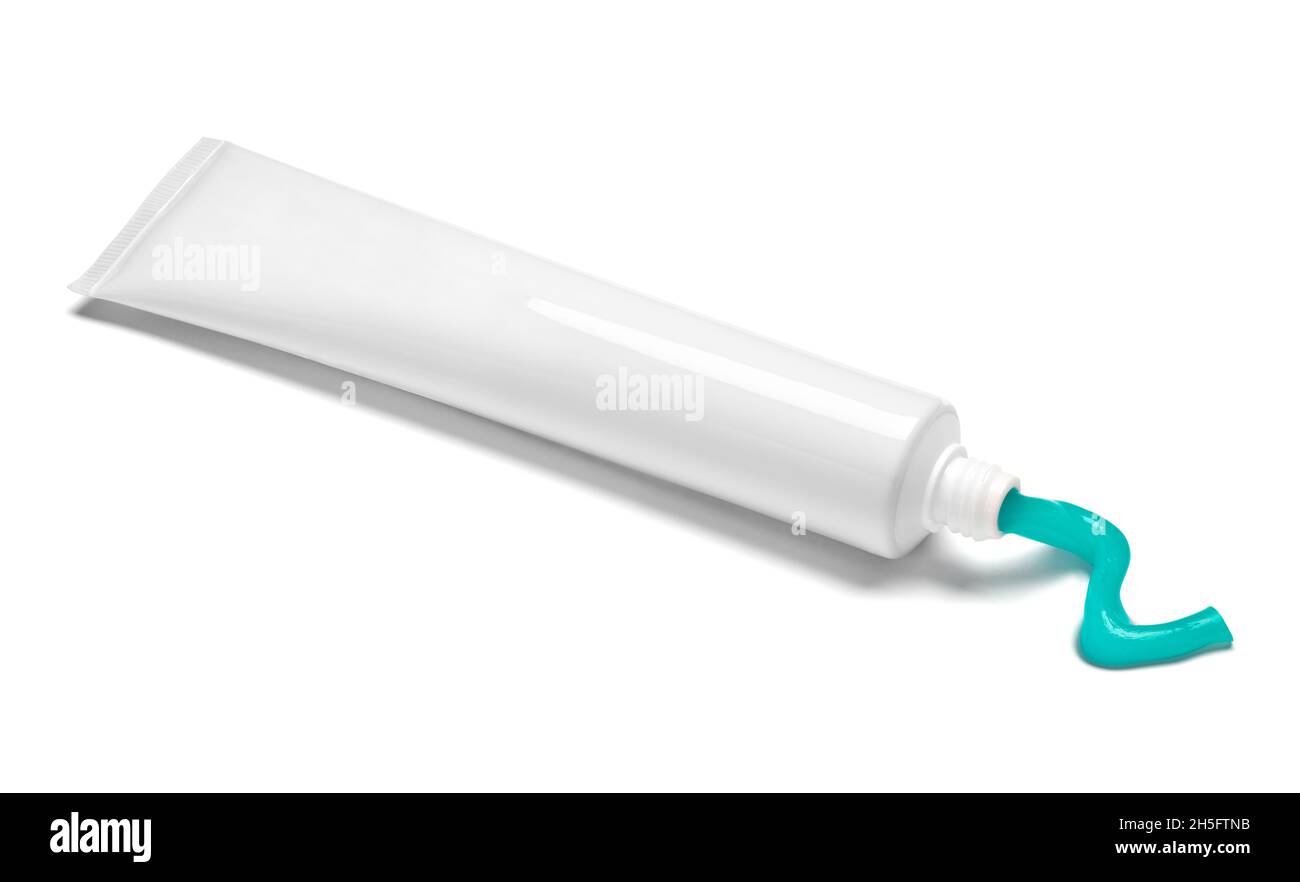 dentifrice tube blanc hygiène soins de santé Banque D'Images