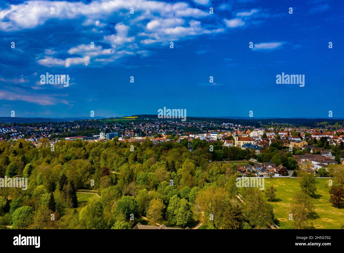 Donaueschingen Luftbild | vue aérienne depuis la ville allemande de Donaueschingen Banque D'Images