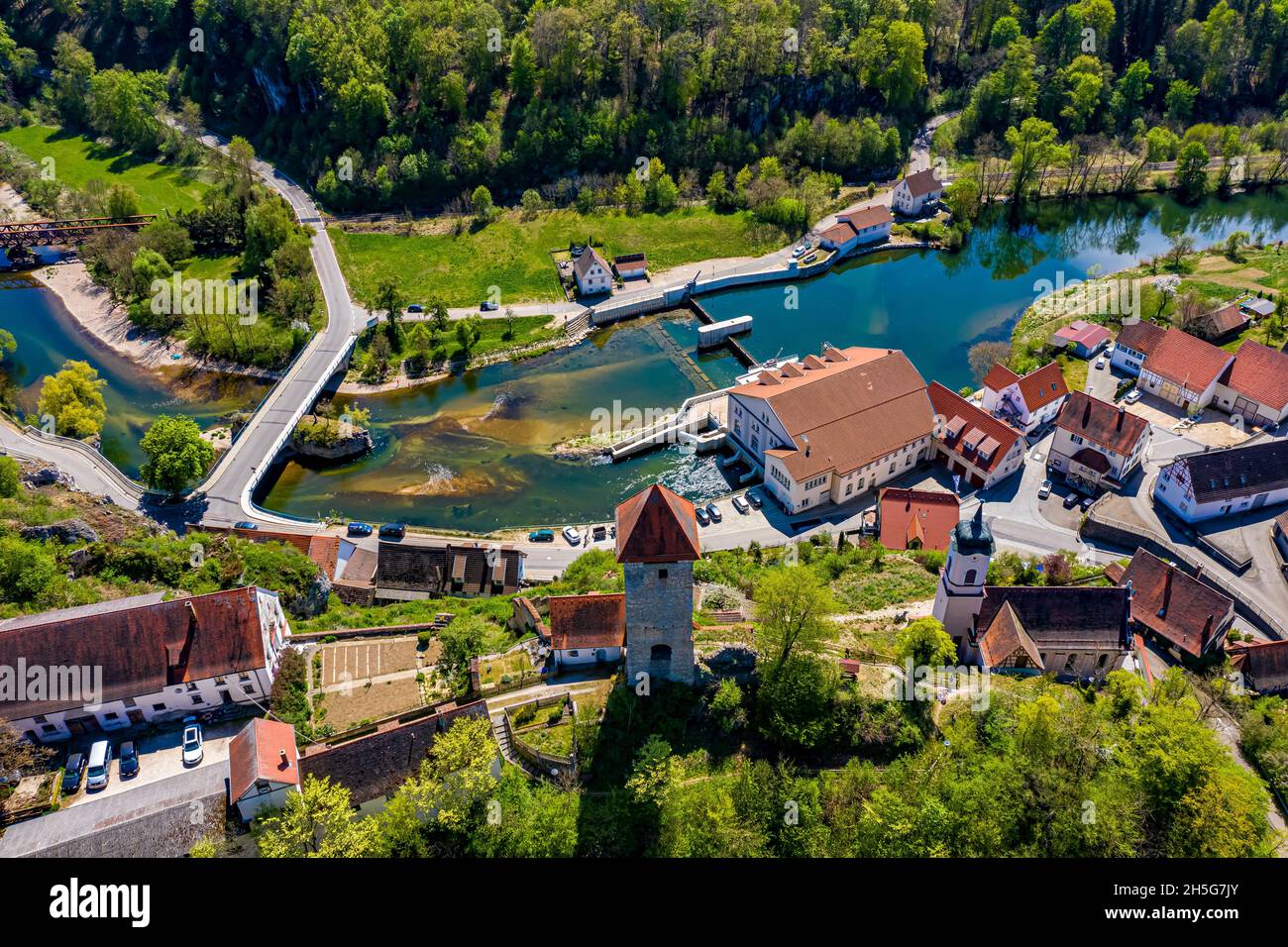 Rechtenstein Luftbild | Luftbildaufnahme von Rechtenstein Banque D'Images