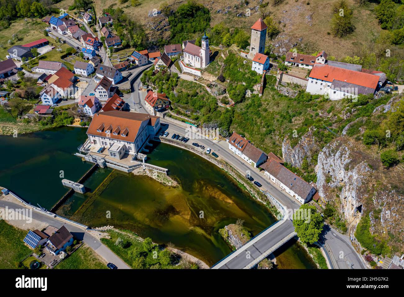 Rechtenstein Luftbild | Luftbildaufnahme von Rechtenstein Banque D'Images