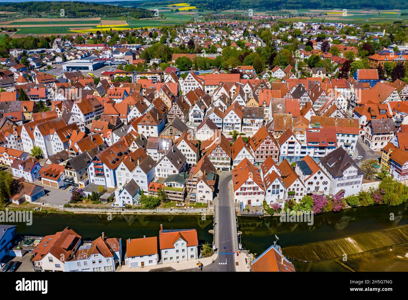 Riedlingen Luftbild | Die Stadt Riedlingen aus der Luft | vue aérienne de la ville allemande de Riedlingen Banque D'Images