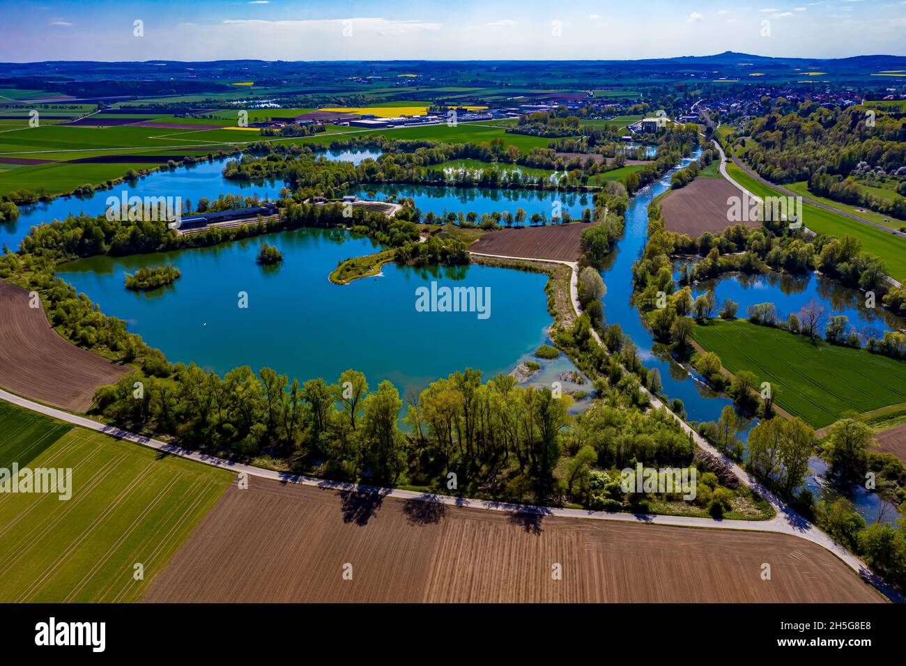 Die Donau aus der Luft | Rivière Donau en Allemagne d'en haut Banque D'Images