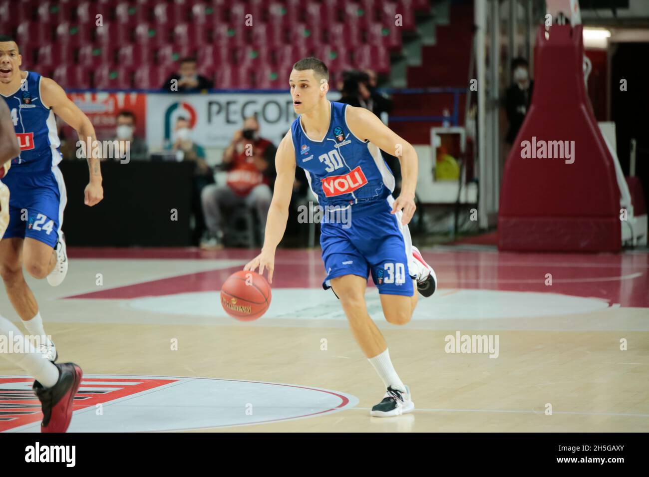 Venise, Italie.09ème novembre 2021.Petar Popovic (Buducnost Voli Podgorica) pendant Umana Reyer Venezia vs Buducnost Voli Podgorica, Basketball Eurocup Championship à Venise, Italie, novembre 09 2021 crédit: Independent photo Agency/Alay Live News Banque D'Images