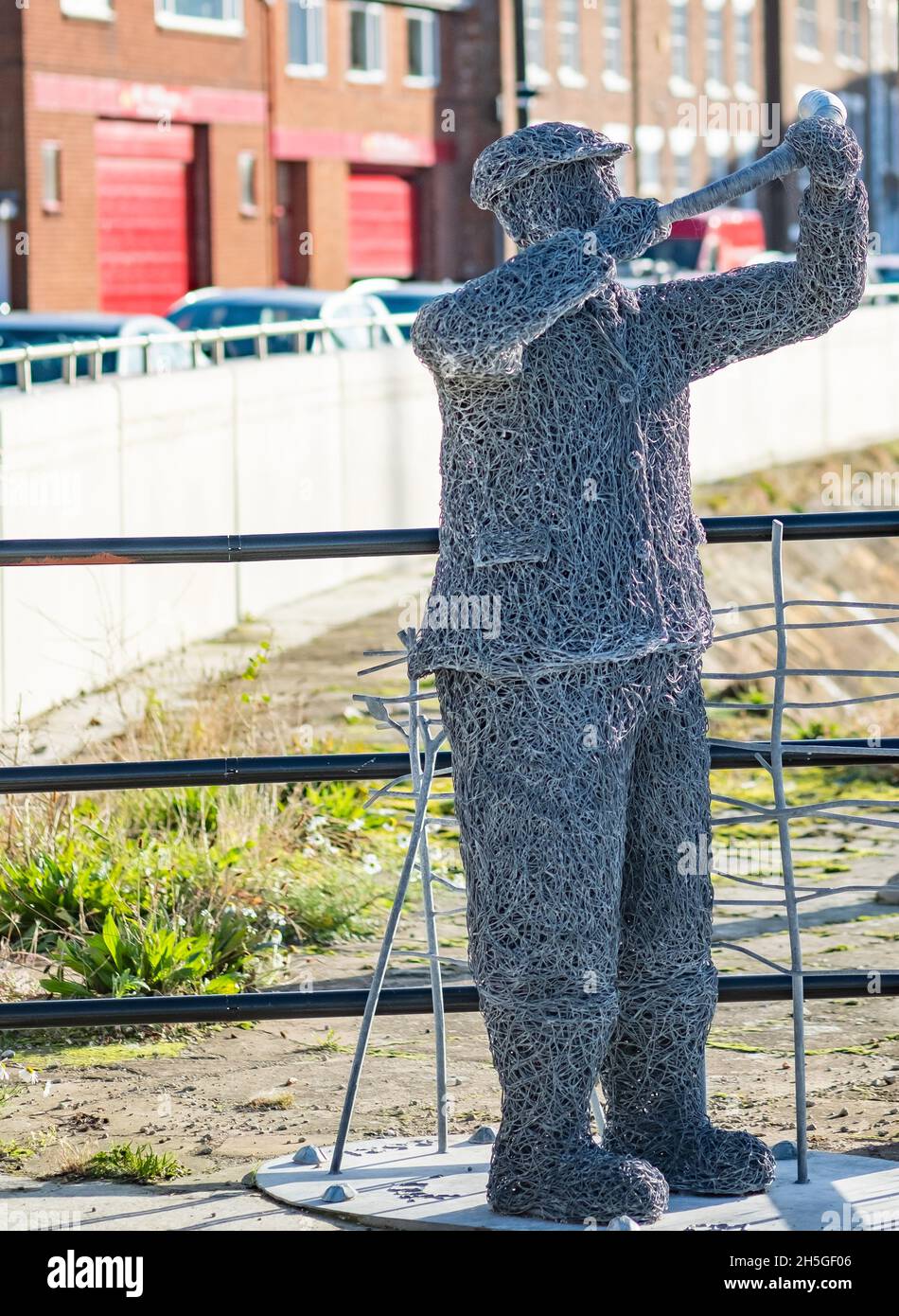 La statue de couverture Penny située dans Church Street, Whitby.Il ne s'agit que de l'une des 9 statues sur le Heritage Trail Banque D'Images