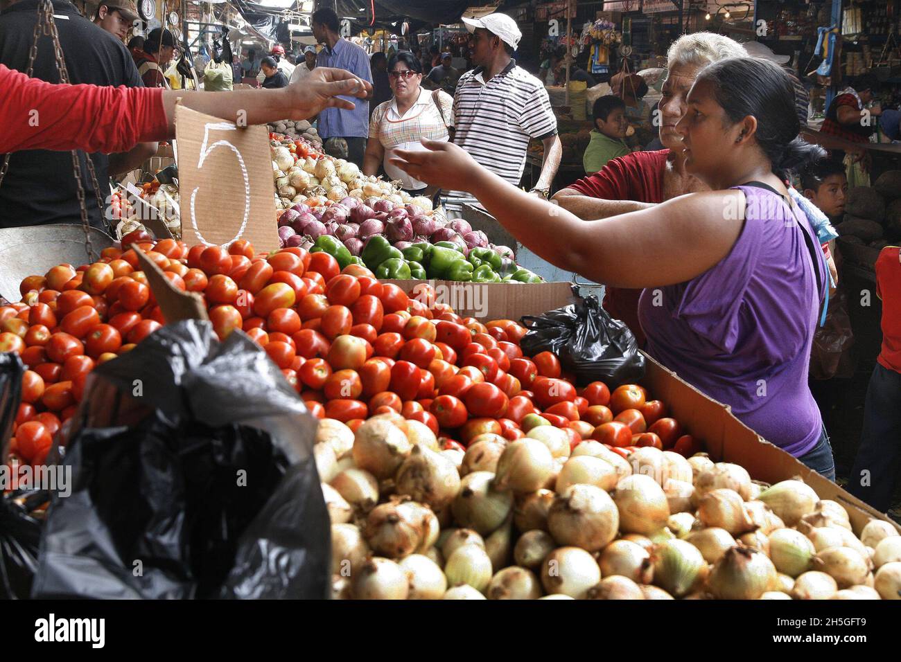 Les Vénézuéliens achètent des produits et des légumes à Maracaibo, au Venezuela, le 9 novembre 2021.C'est une odyssée d'acheter la nourriture du journal puisque le prix du panier de nourriture en devises étrangères en octobre, a atteint son maximum historique de 343.75 dollars pour une famille de 5 membres.Selon les données de l'Observatoire financier vénézuélien (OVF).L'agence a fait remarquer qu'en ce qui concerne le mois précédent, le panier alimentaire avait une variation de 12.77 %, alors qu'il était de 304.83 dollars.Les citoyens qui gagnent un salaire minimum (7 bolivars) ne peuvent acheter que 0.69% de la nourriture dans le panier, a averti l'observatoire.(PH Banque D'Images