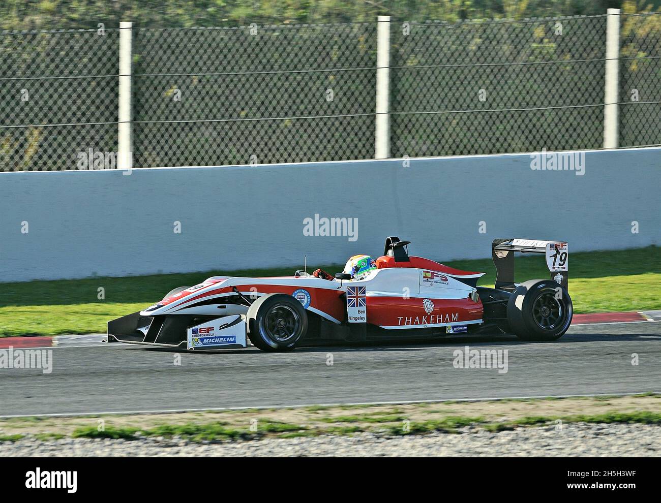 Team Fortec Motorsport dans le championnat EuroFormula Open-2017 du circuit Barcelone Catalunya, Montmelo, Catalogne, Espagne Banque D'Images