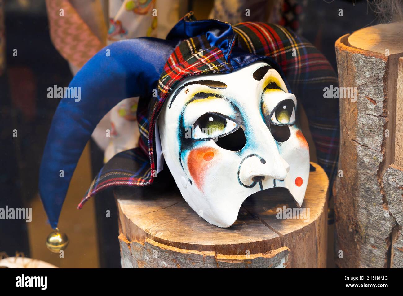 Bâle, Suisse - février 21.Gros plan sur un seul masque de carnaval Banque D'Images