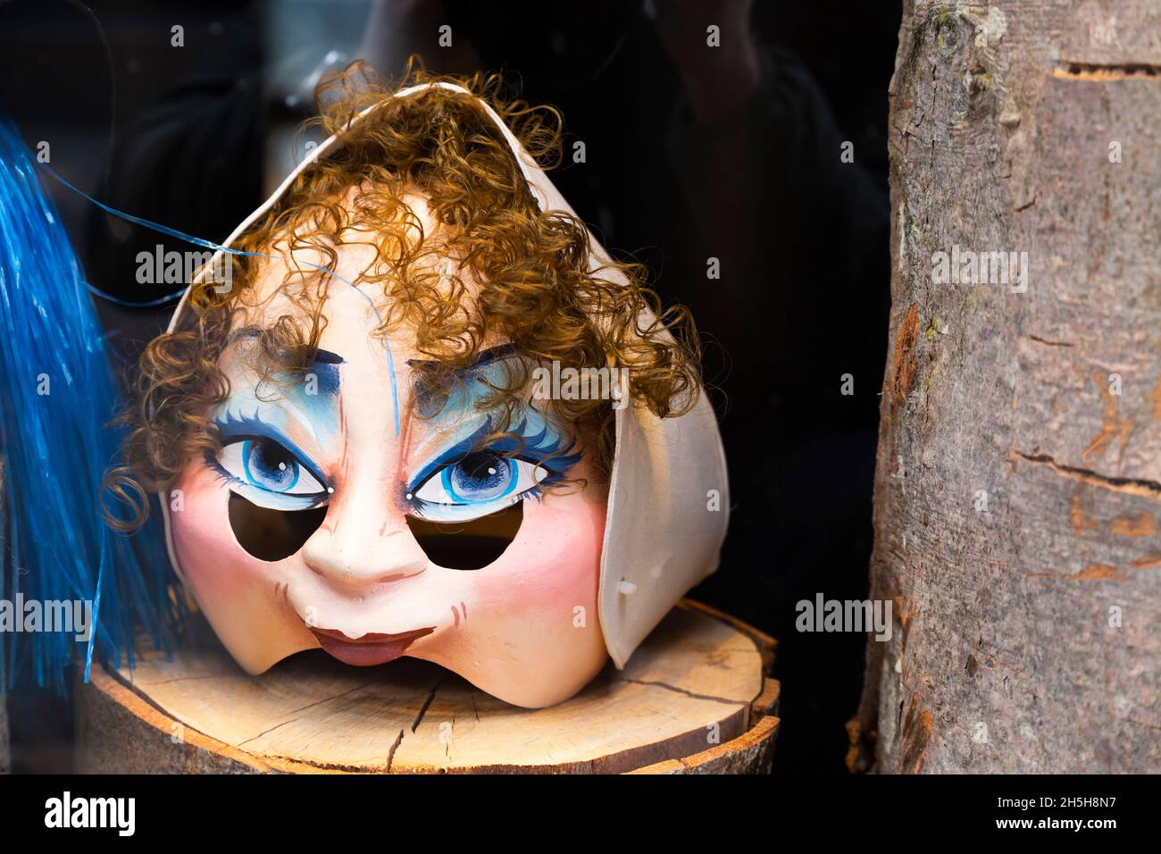 Bâle, Suisse - février 21.Gros plan sur un seul masque de carnaval Banque D'Images