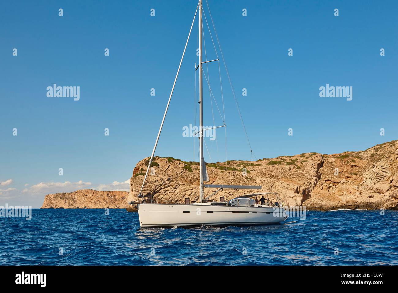 Voile en mer méditerranée.Archipel de Majorque.Île de Cabrera.Nautique Banque D'Images