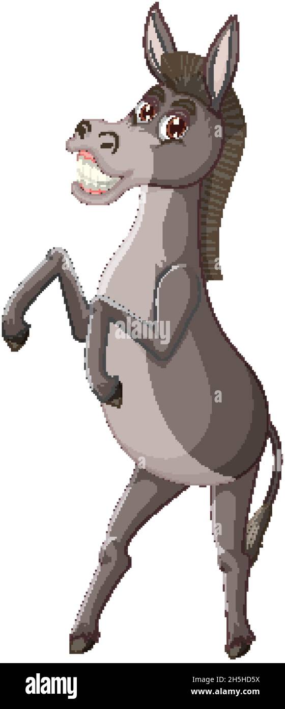 Illustration drôle de personnage de dessin animé d'animal âne Image ...