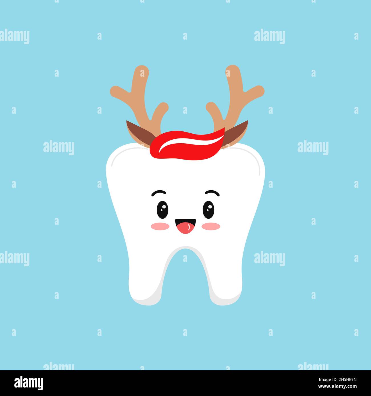 Dent de Noël en serre-tête renne avec cornes et oreilles Image Vectorielle  Stock - Alamy