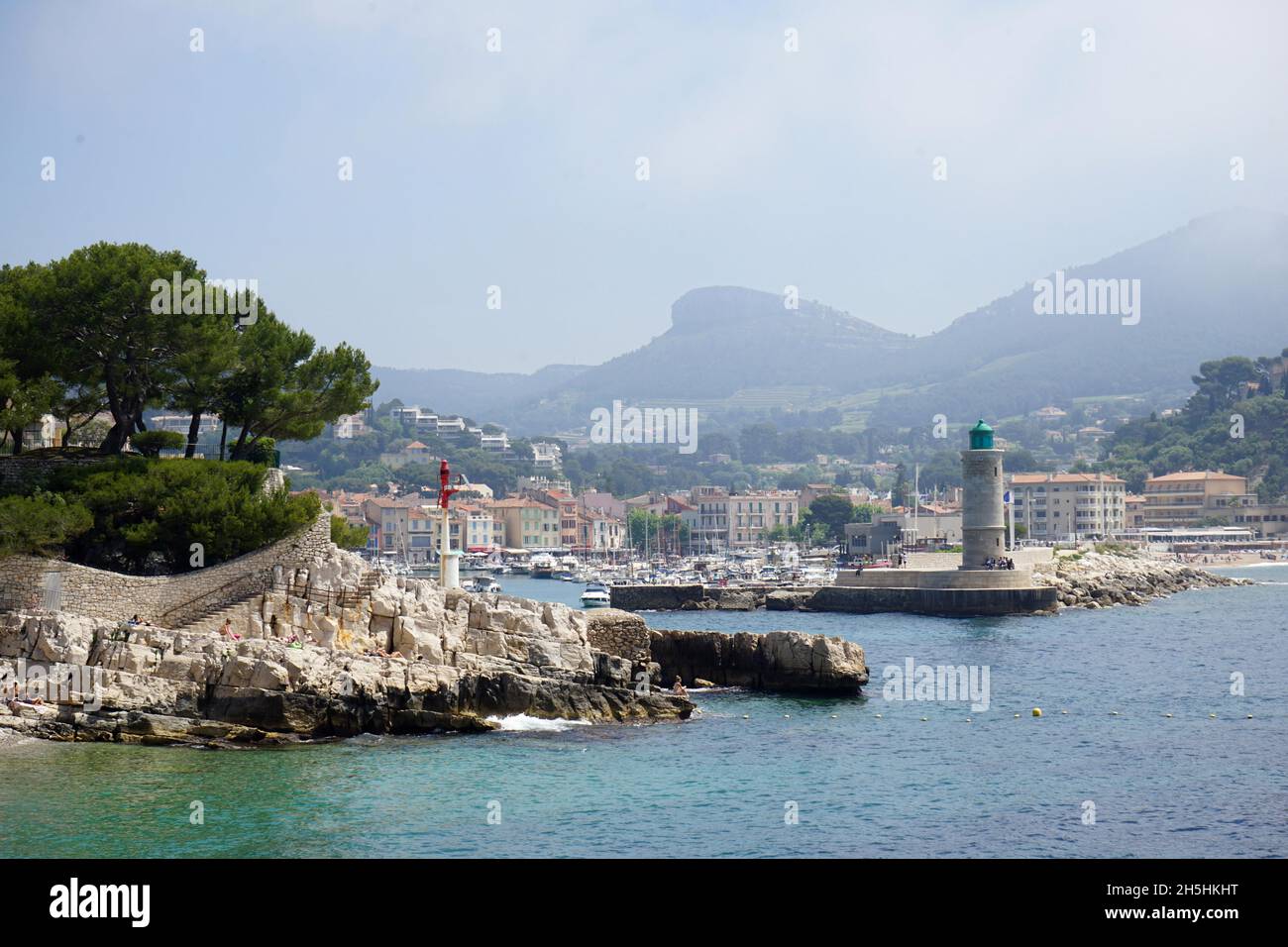 Cassis, entrée du port, Port, Tour Lieut, départements des Bouches-du-Rhône,France Banque D'Images