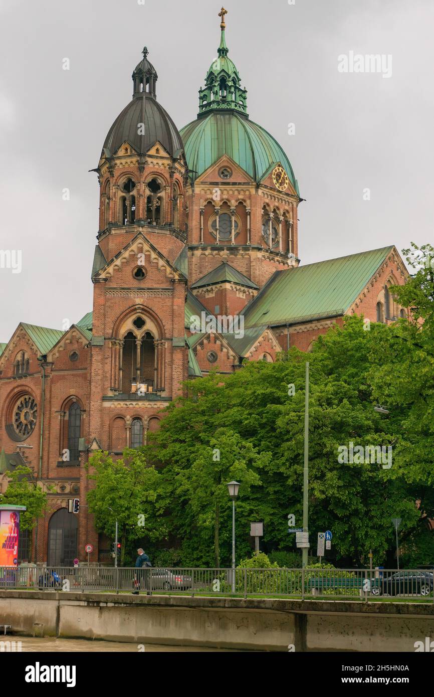 22 mai 2019 Munich, Allemagne - l'église Saint-Luc, la plus grande église protestante de Munich (Die Evangelische Kirche Kirchengemeinde St. Lukas) Banque D'Images