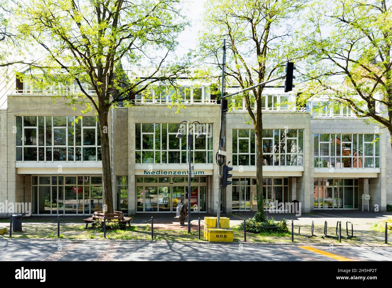Centre des médias, Bibliothèque de la ville, Ratingen, Rhénanie-du-Nord-Westphalie,Allemagne Banque D'Images