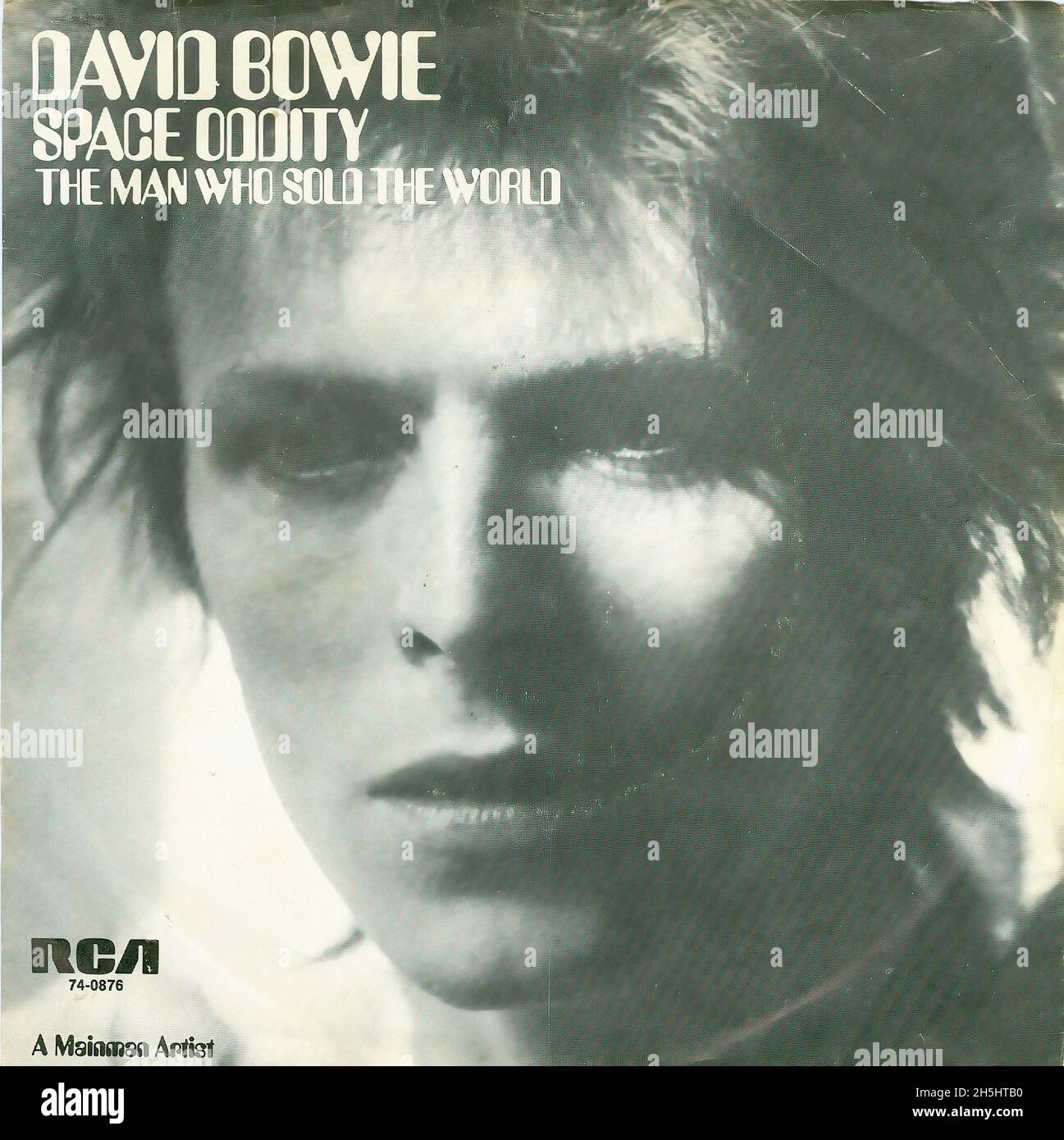 Couverture de disque unique vintage - 1973- David Bowie - Space Oddity - USA Banque D'Images