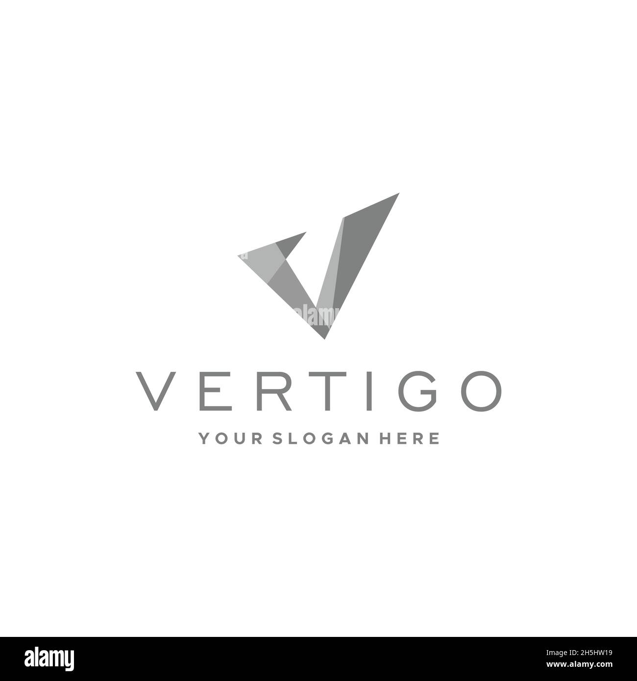 logo V VERTIGO initial de marque de lettre plate Illustration de Vecteur
