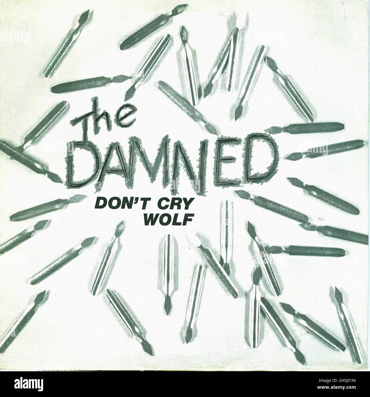 Couverture d'un seul record vintage - damned, The - Don't Cry Wolf - Colored Vinyl - F - 1977 00001 Banque D'Images