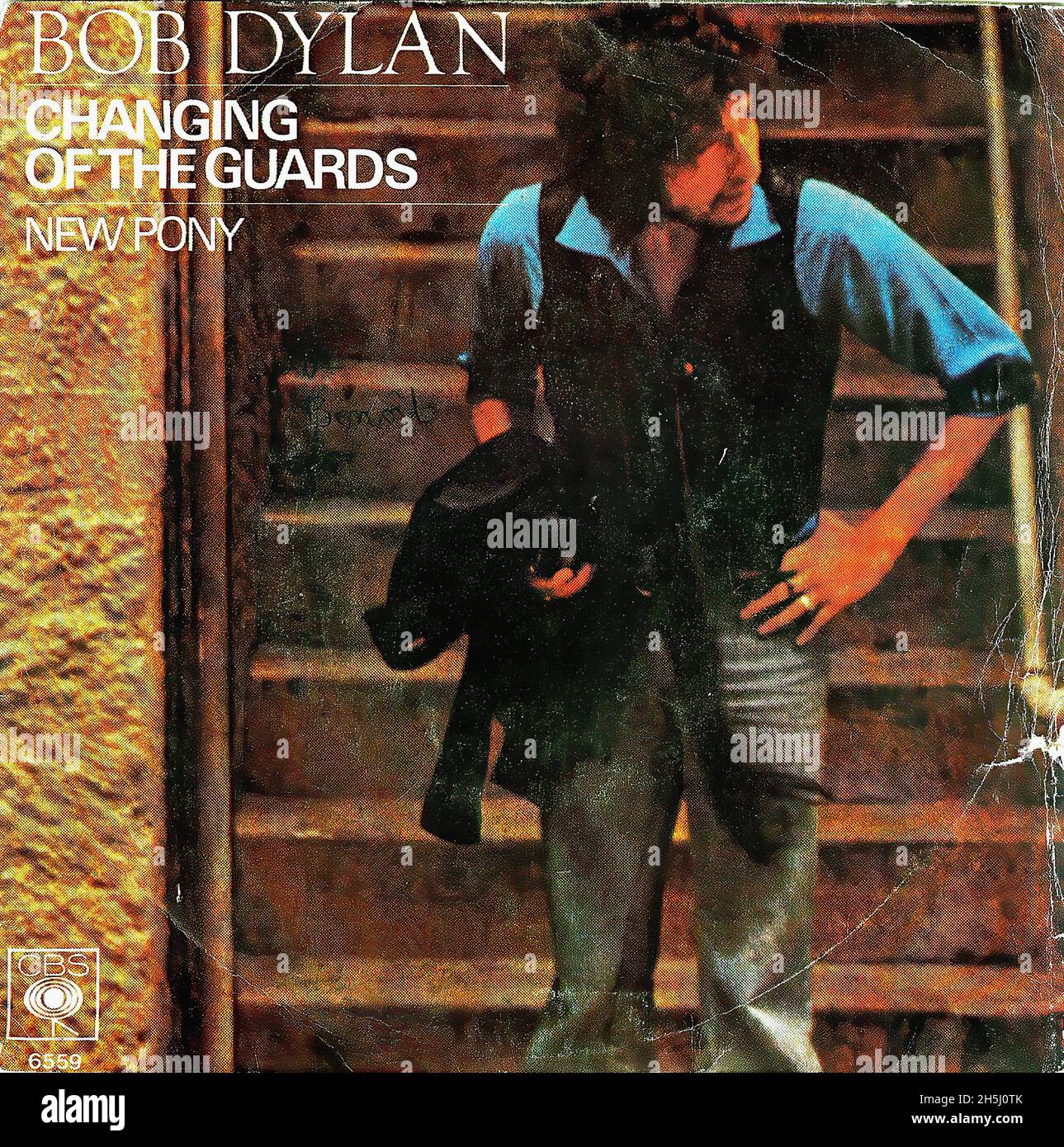 Couverture du record unique vintage - Dylan, Bob - changement des gardes - F - 1978 Banque D'Images