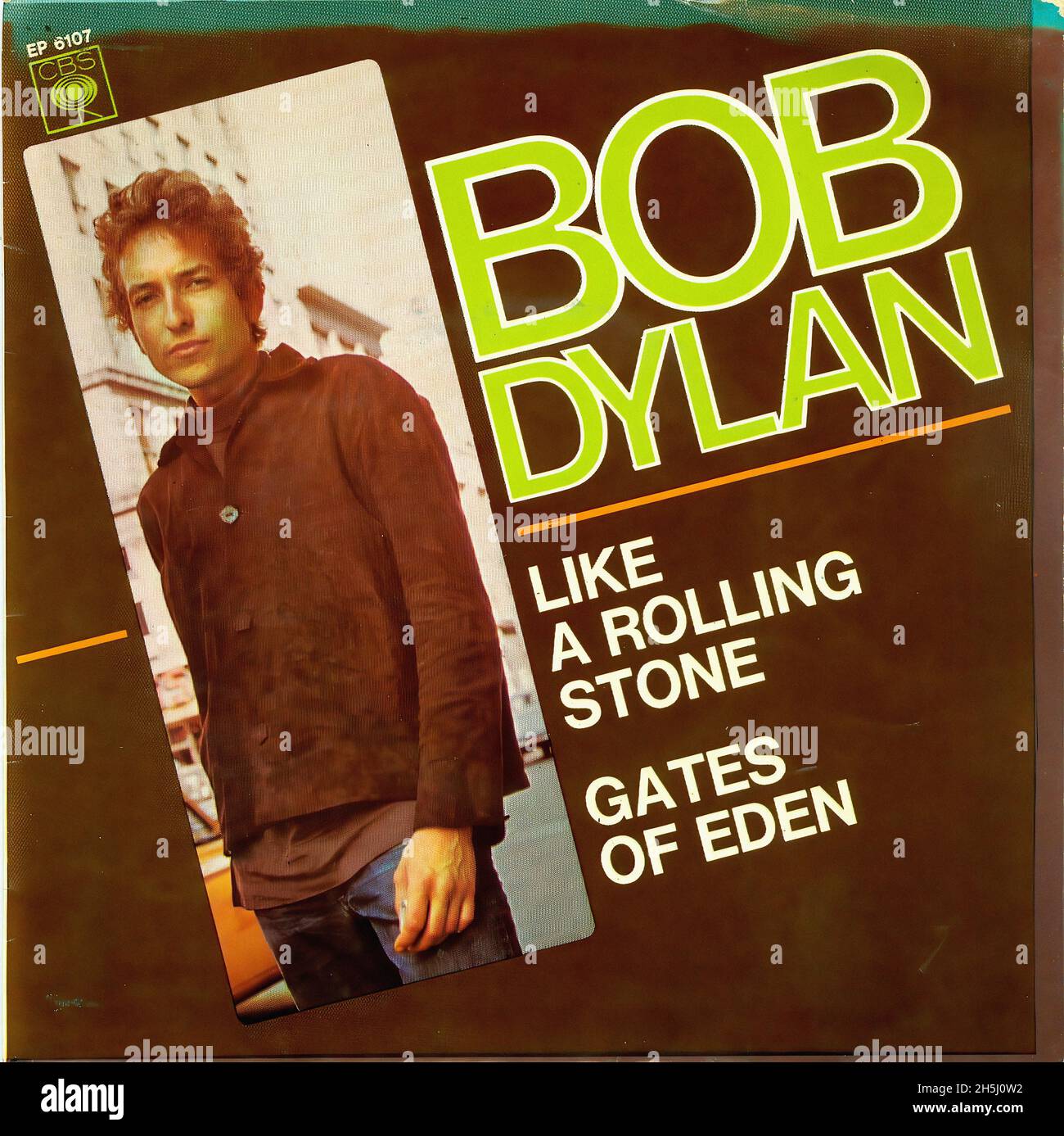 Couverture du record unique vintage - Dylan, Bob - comme Une pierre à roulement - Espagne - 1965 Banque D'Images