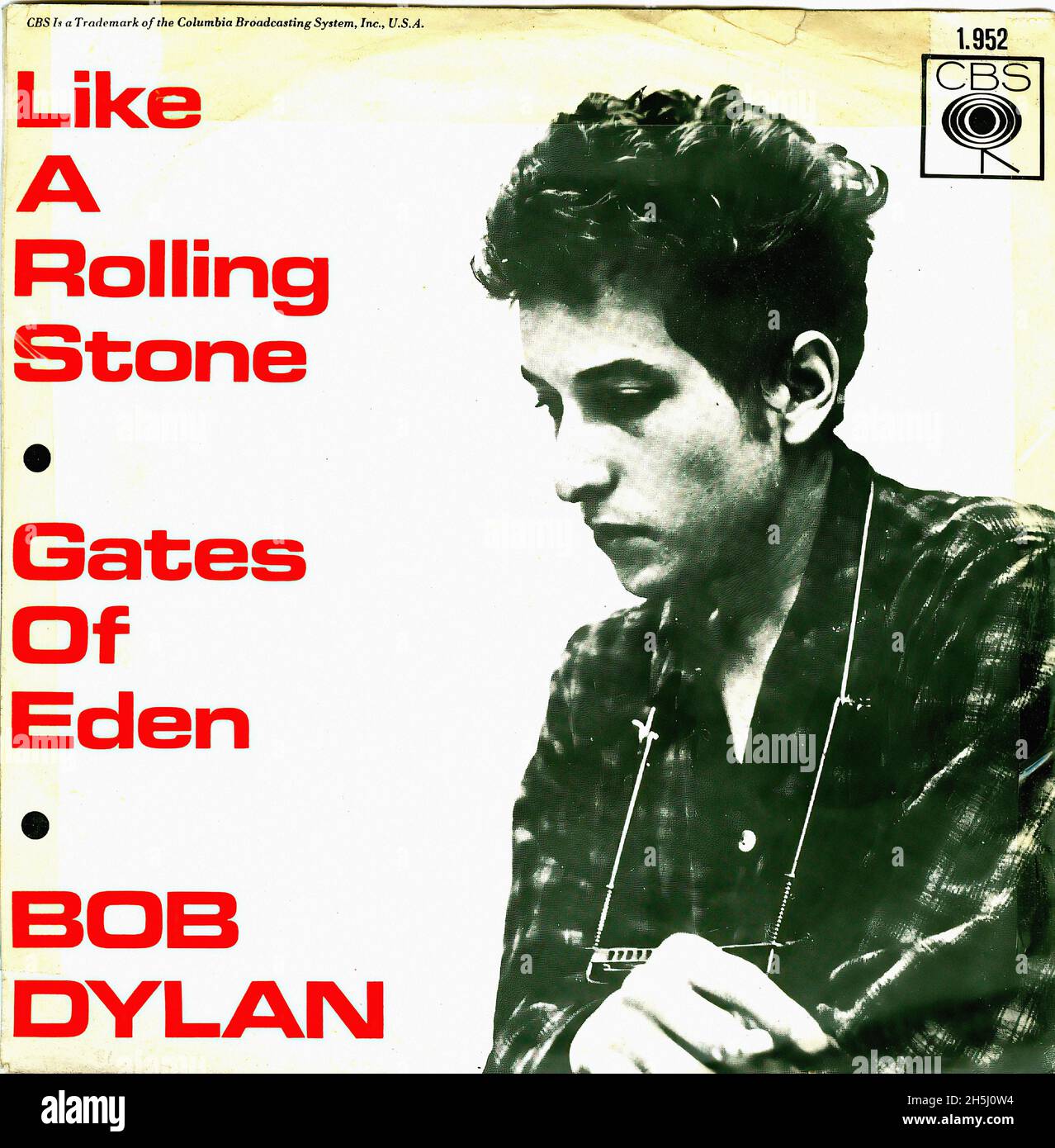 Couverture du record unique vintage - Dylan, Bob - comme Une pierre à roulement - D - 1965 Banque D'Images