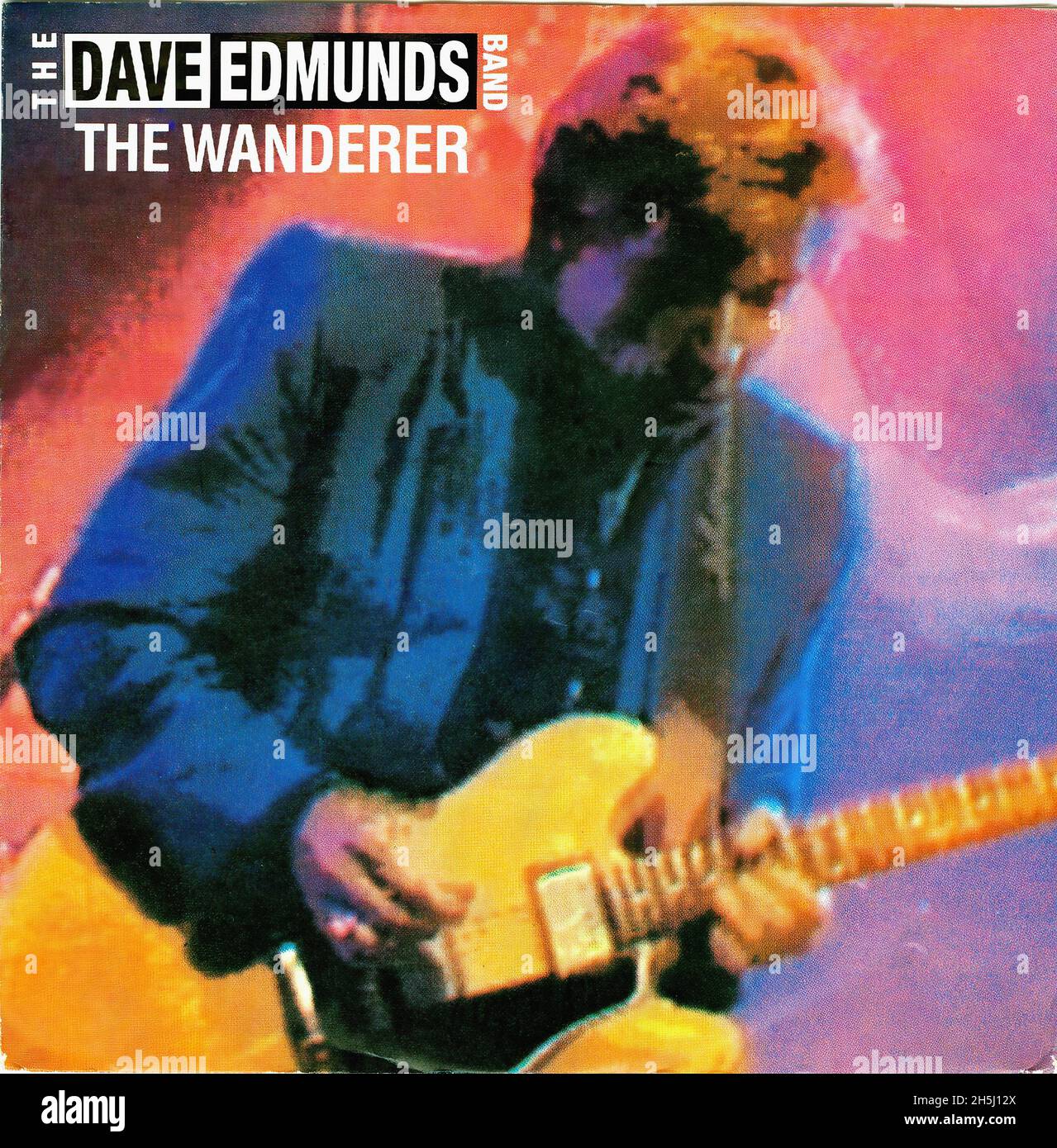 Couverture de disque unique vintage - Edmunds, Dave - The Wanderer - D - 1987 Banque D'Images