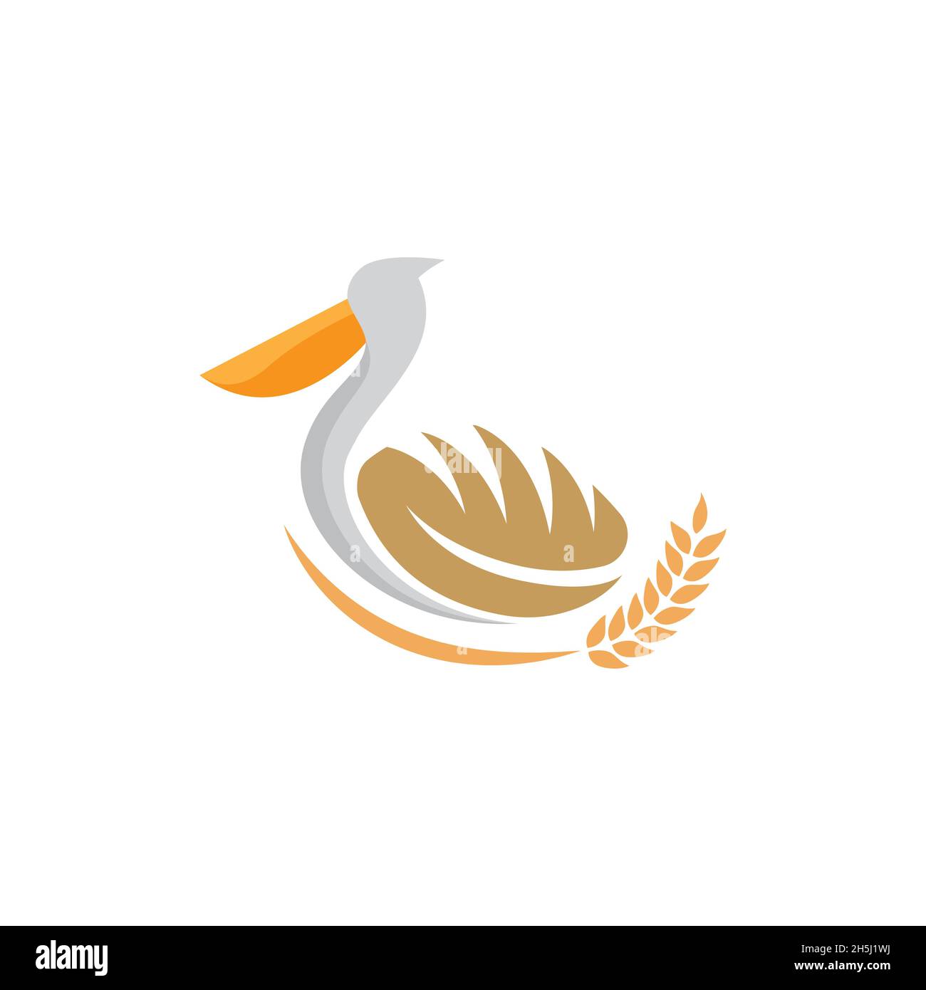 design vectoriel. logo créé à partir de la combinaison du concept de logo pélican et pain. Illustration de Vecteur
