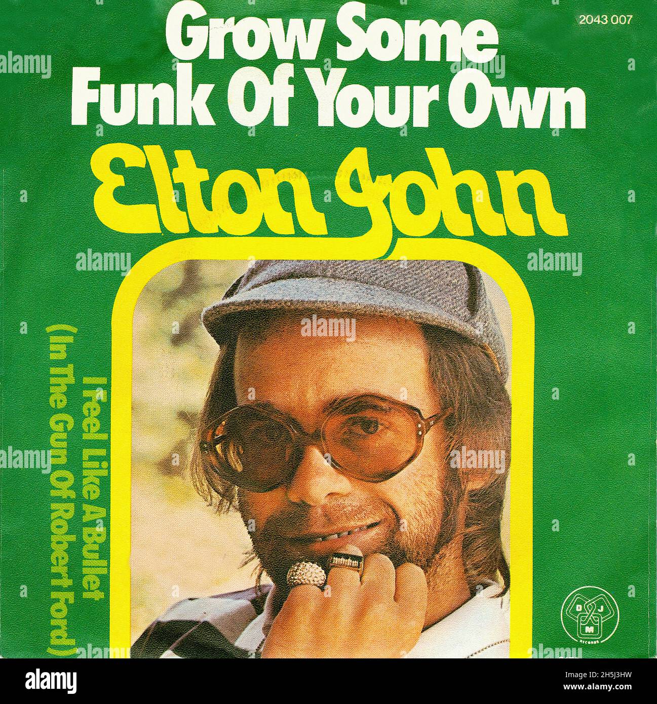 Couverture de disque unique vintage - John, Elton - Grow some Funk - D - 1975 Banque D'Images