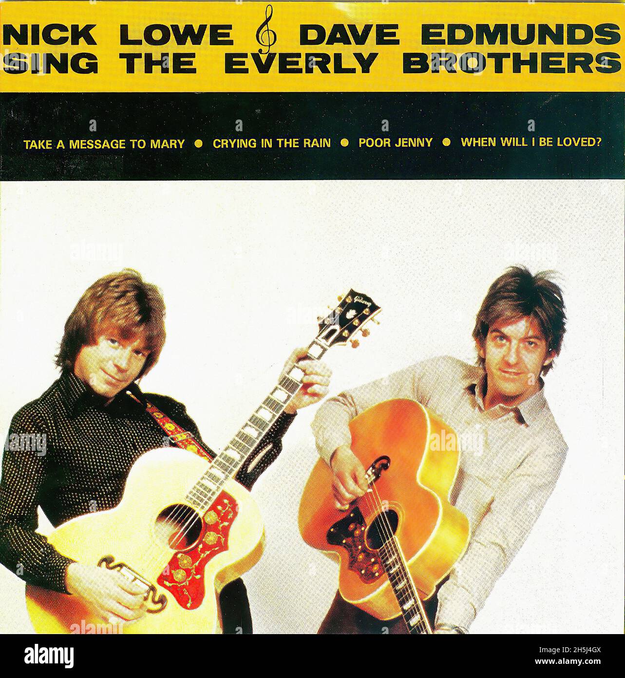 Couverture de disque unique vintage - Lowe, Nick & Dave Edmunds - Rockpile - Sing the Everly Brothers - EP - UK - 1980 02 Banque D'Images