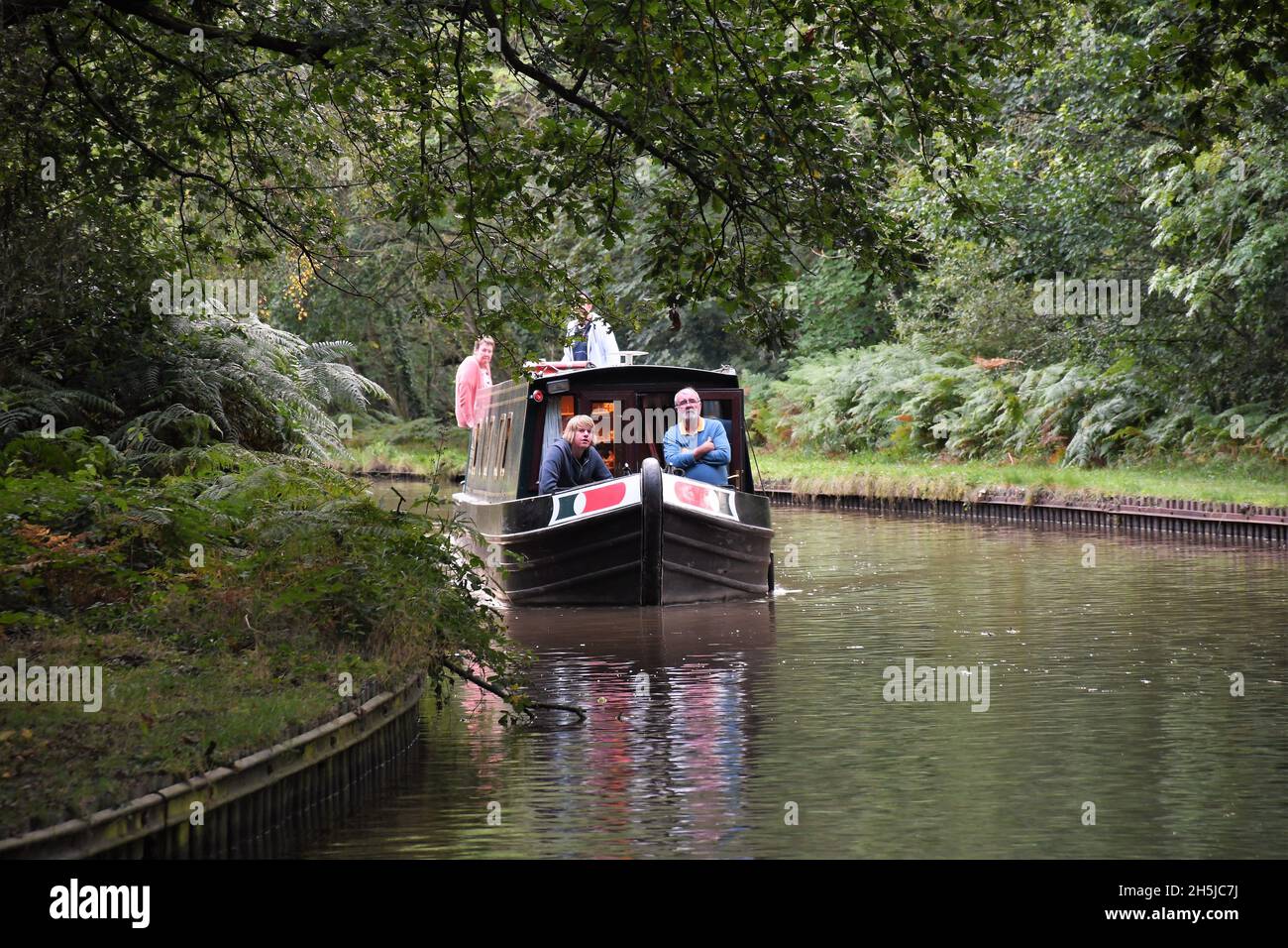 Vacances en bateau sur le canal de Shropshire Union. Banque D'Images