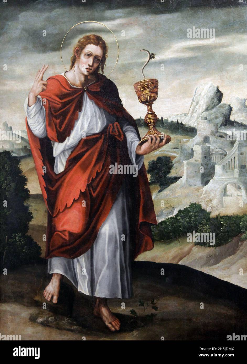 Saint John l'évangéliste 1580 par Baltasar del águila 1540-1599 Banque D'Images