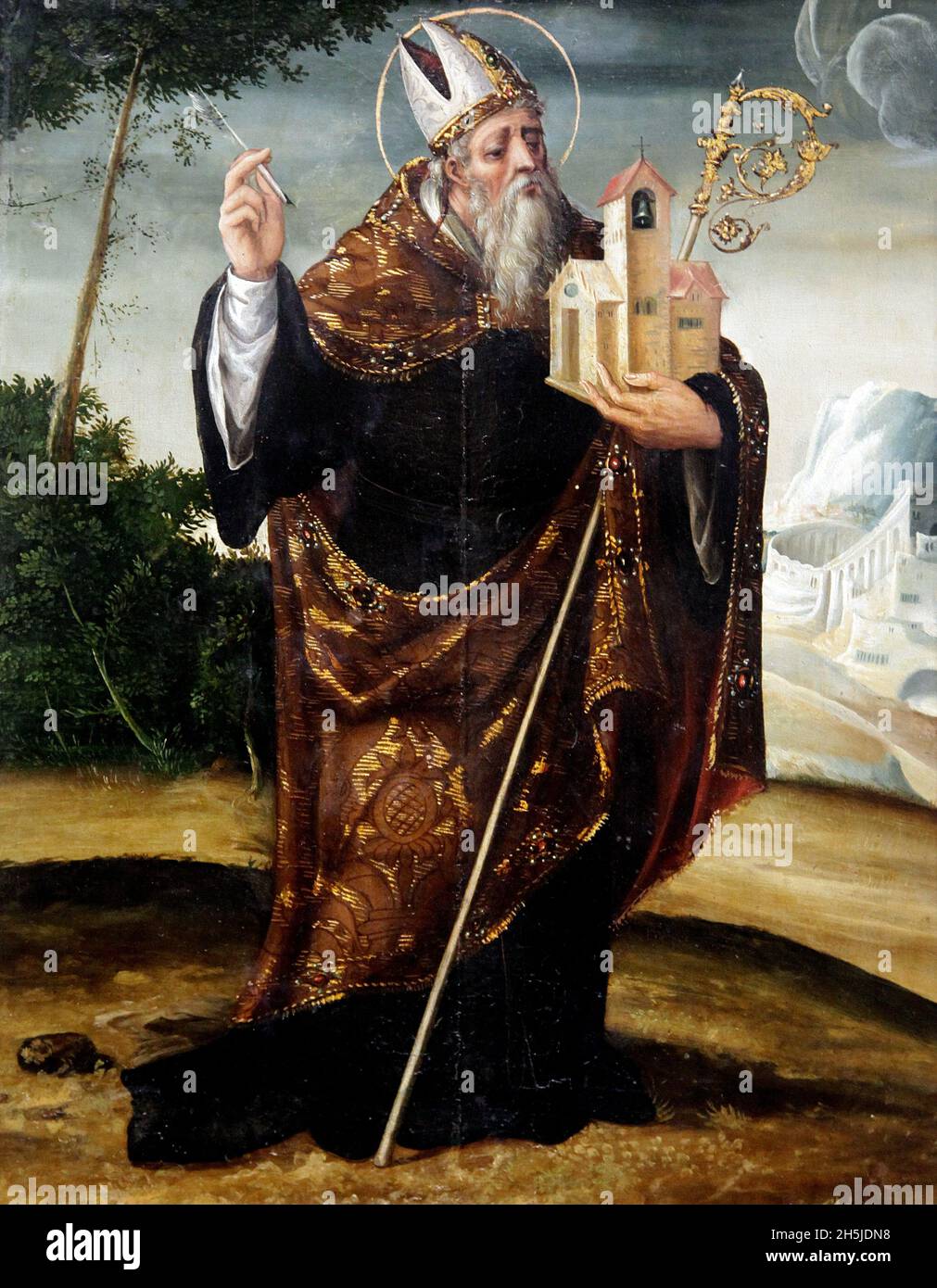 Saint Anthony l'Abbé 1563 par Baltasar del águila 1540-1599 Banque D'Images