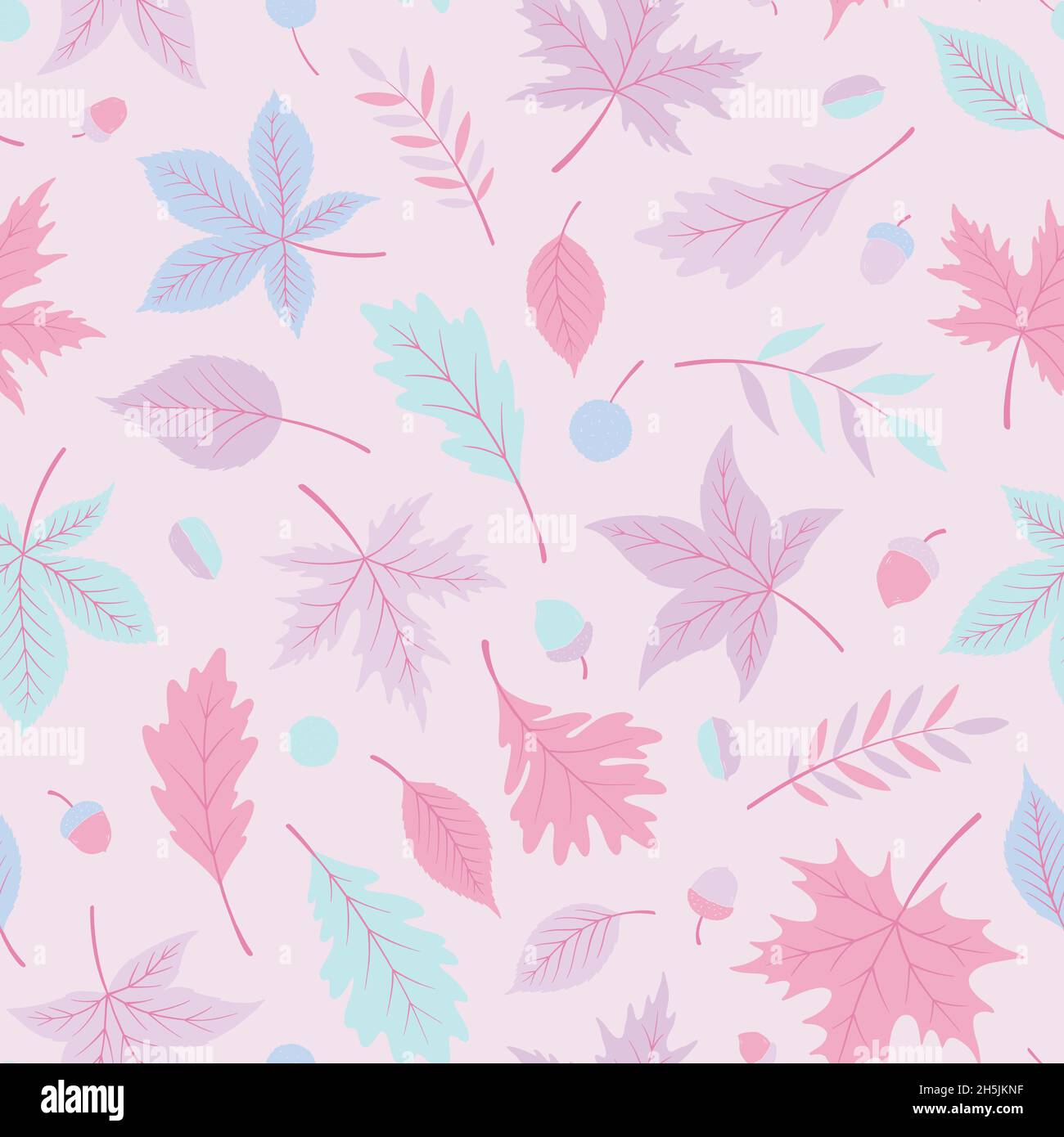 L'automne laisse un motif sans couture.Arrière-plan de l'illustration numérique. Illustration de Vecteur