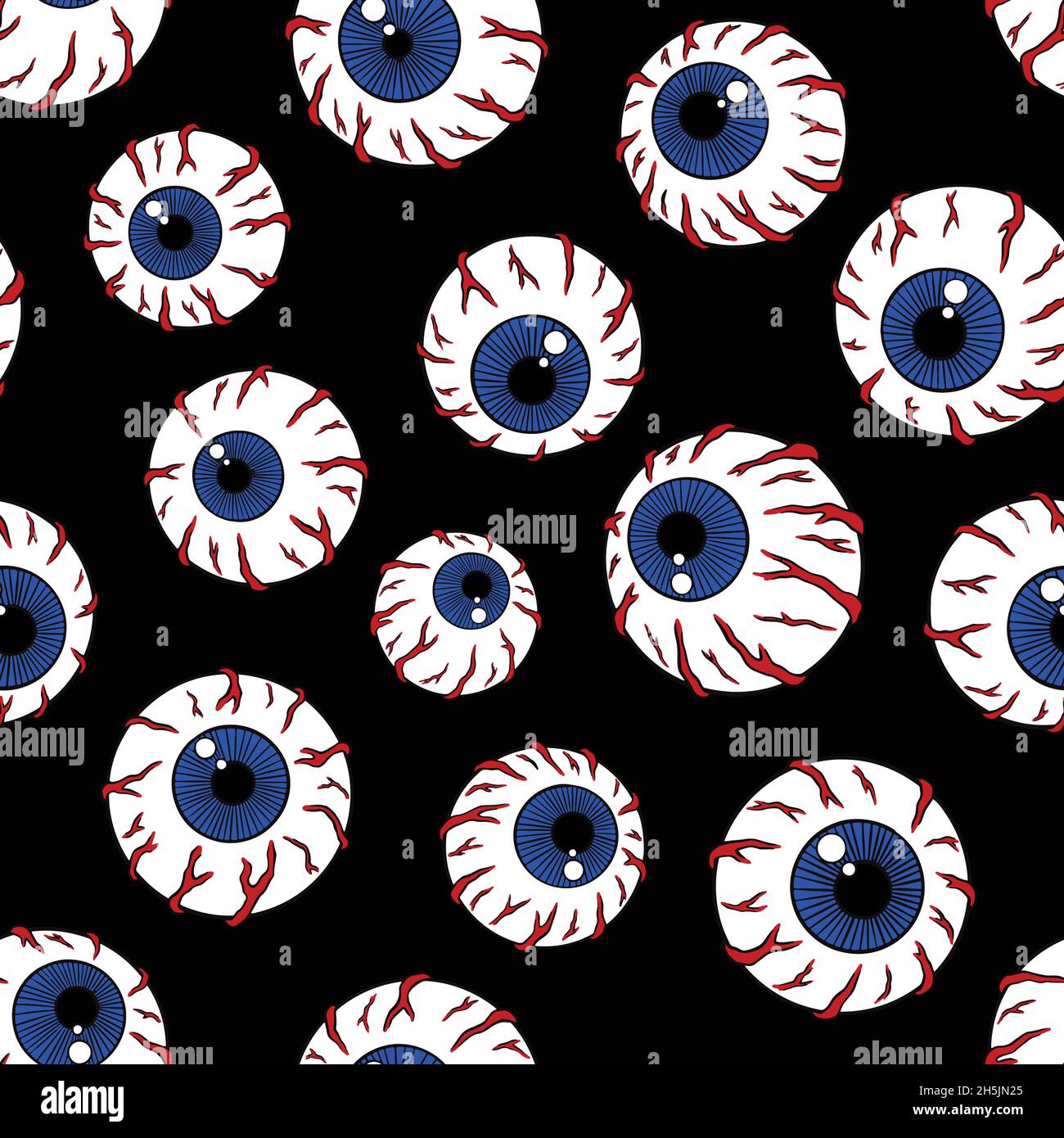 Motif de boules de yeux sans coutures.Arrière-plan effrayant de l'illustration numérique. Illustration de Vecteur