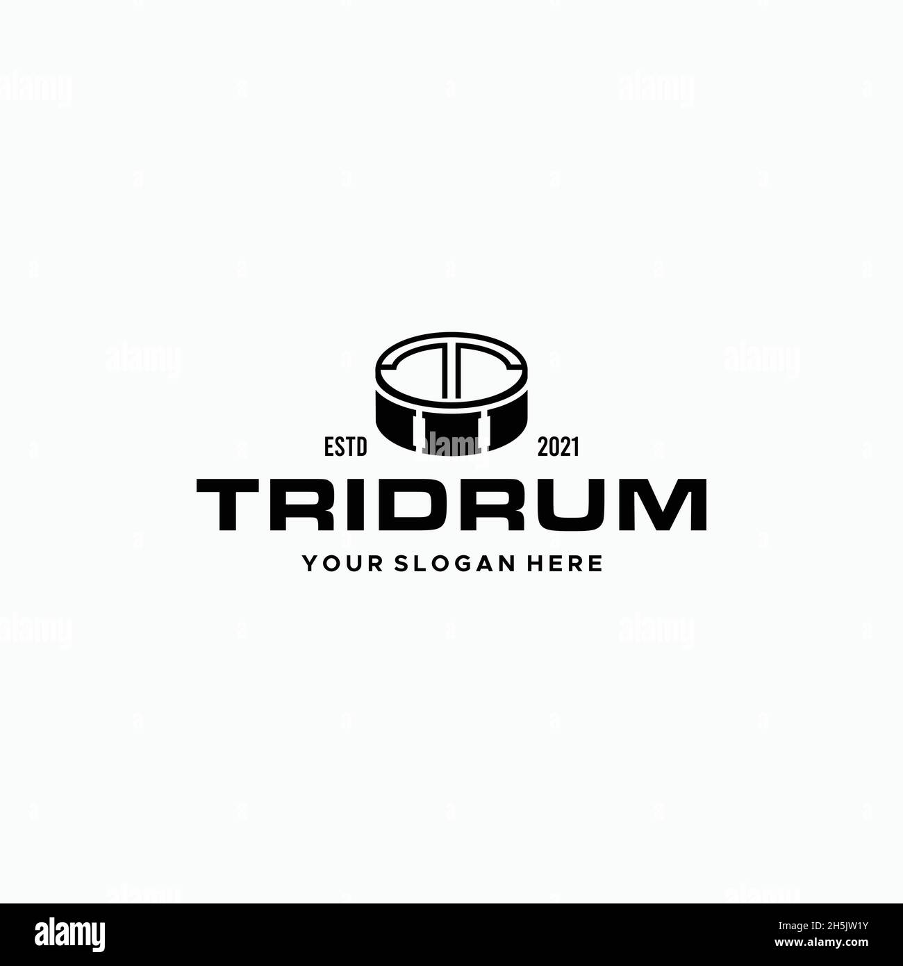 logo t TRIDRUM initial de marque de lettre plate Illustration de Vecteur