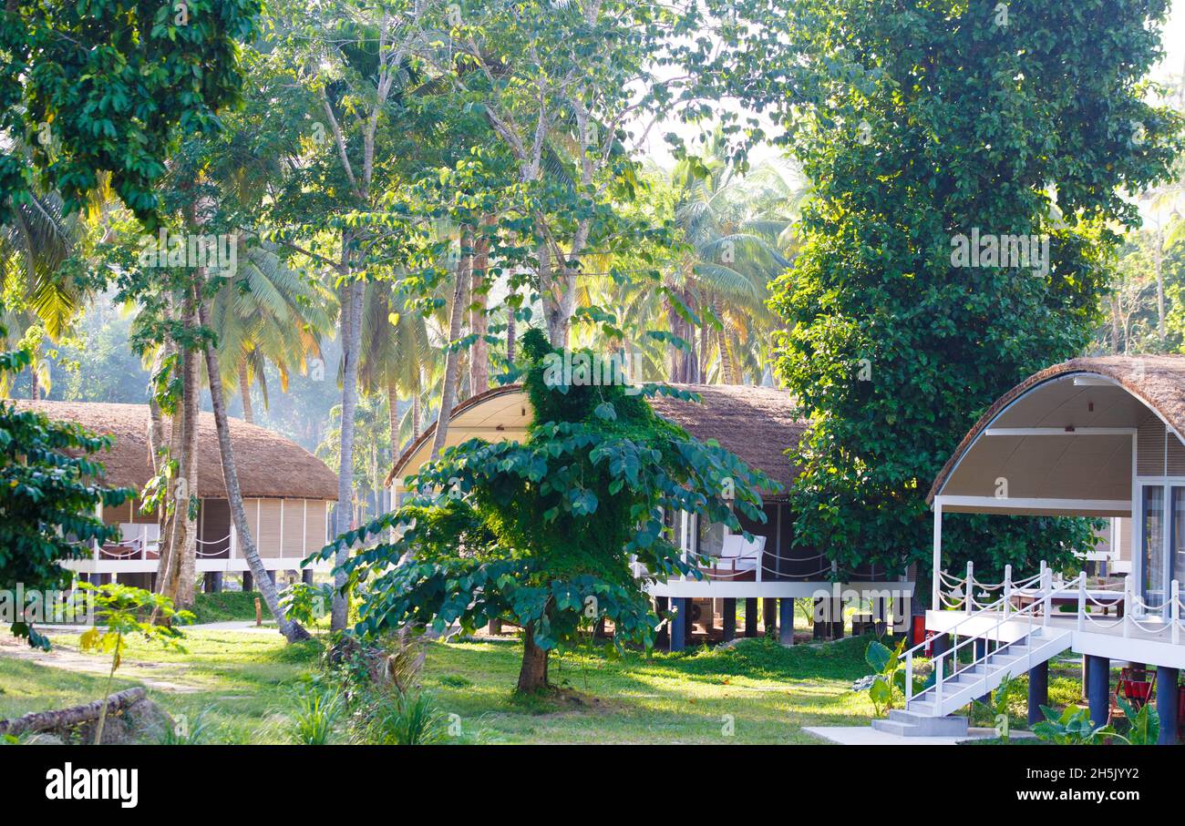 Villas de Taj Exotica Hotel, Havelock Island, Andaman et Nicobar Islands, Inde; Havelock, Andaman, Tamil Nadu, Inde Banque D'Images