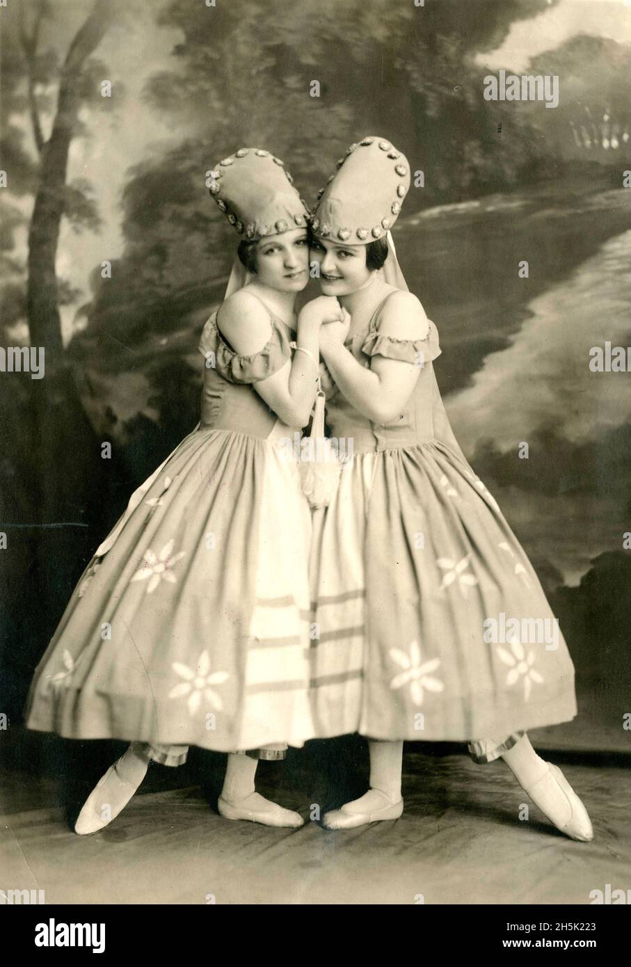 La sœur Marmein - Vaudeville Performers - 1916 - plus tard rejoint sur scène par la jeune sœur Phyllis Banque D'Images