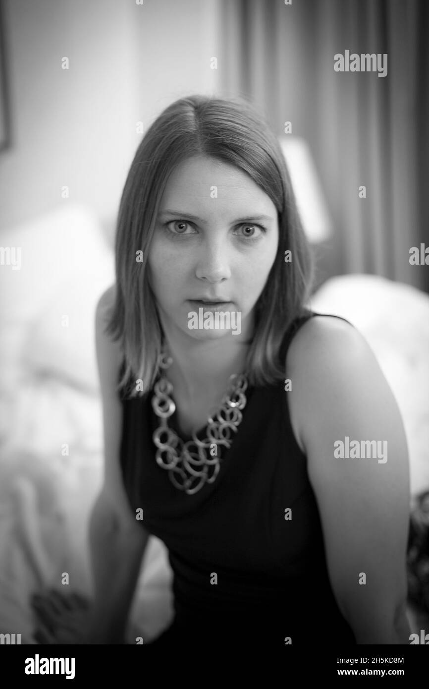 Portrait d'une belle femme de race moyenne du Caucase; Merida, Yucatan, Mexique Banque D'Images