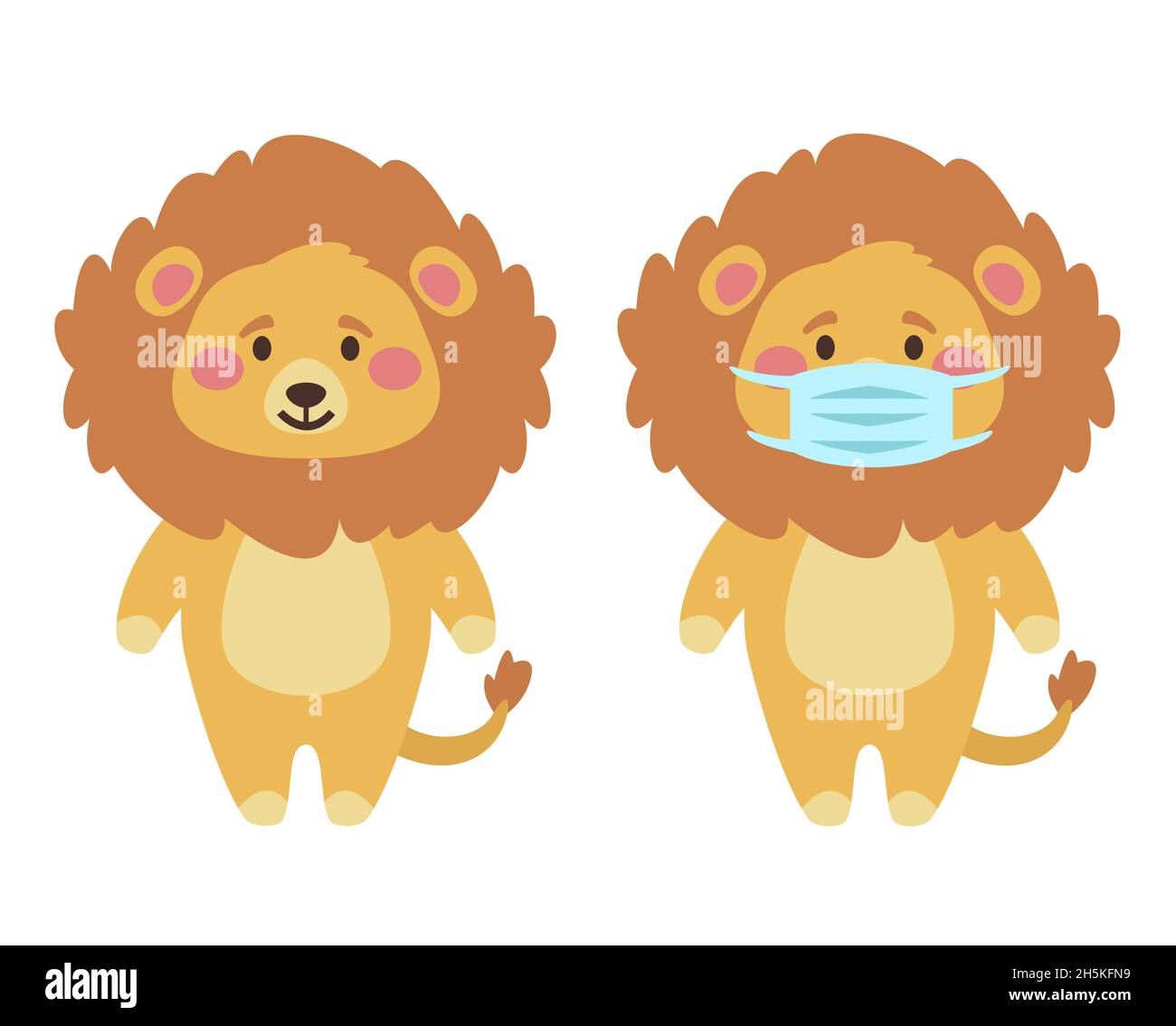 Illustration d'un lion de style dessin animé vectoriel Illustration de Vecteur