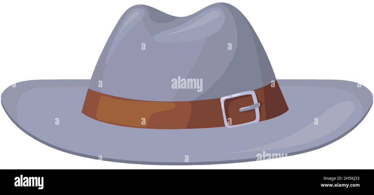 Chapeau de convoi de dessin animé.Chapeau de cowboy gris WESTERN classique,  illustration vectorielle isolée sur fond blanc Image Vectorielle Stock -  Alamy