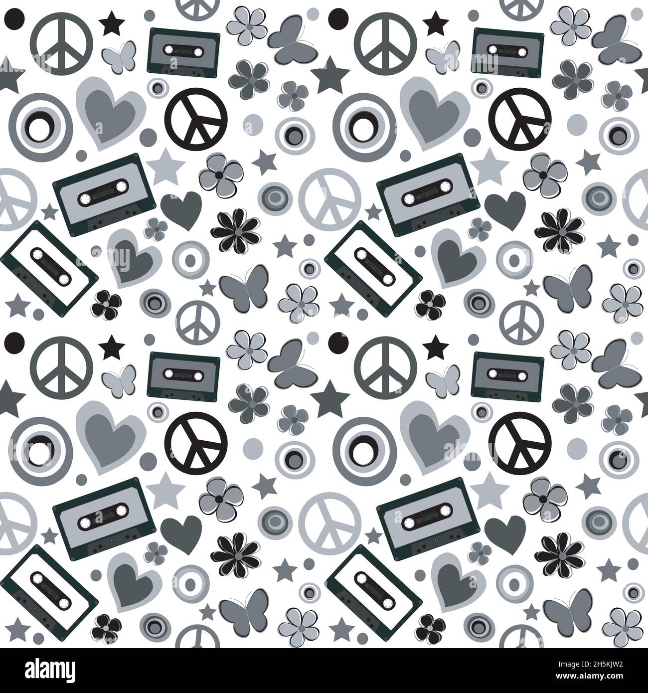 Fleur noir et blanc fond d'alimentation Illustration de Vecteur