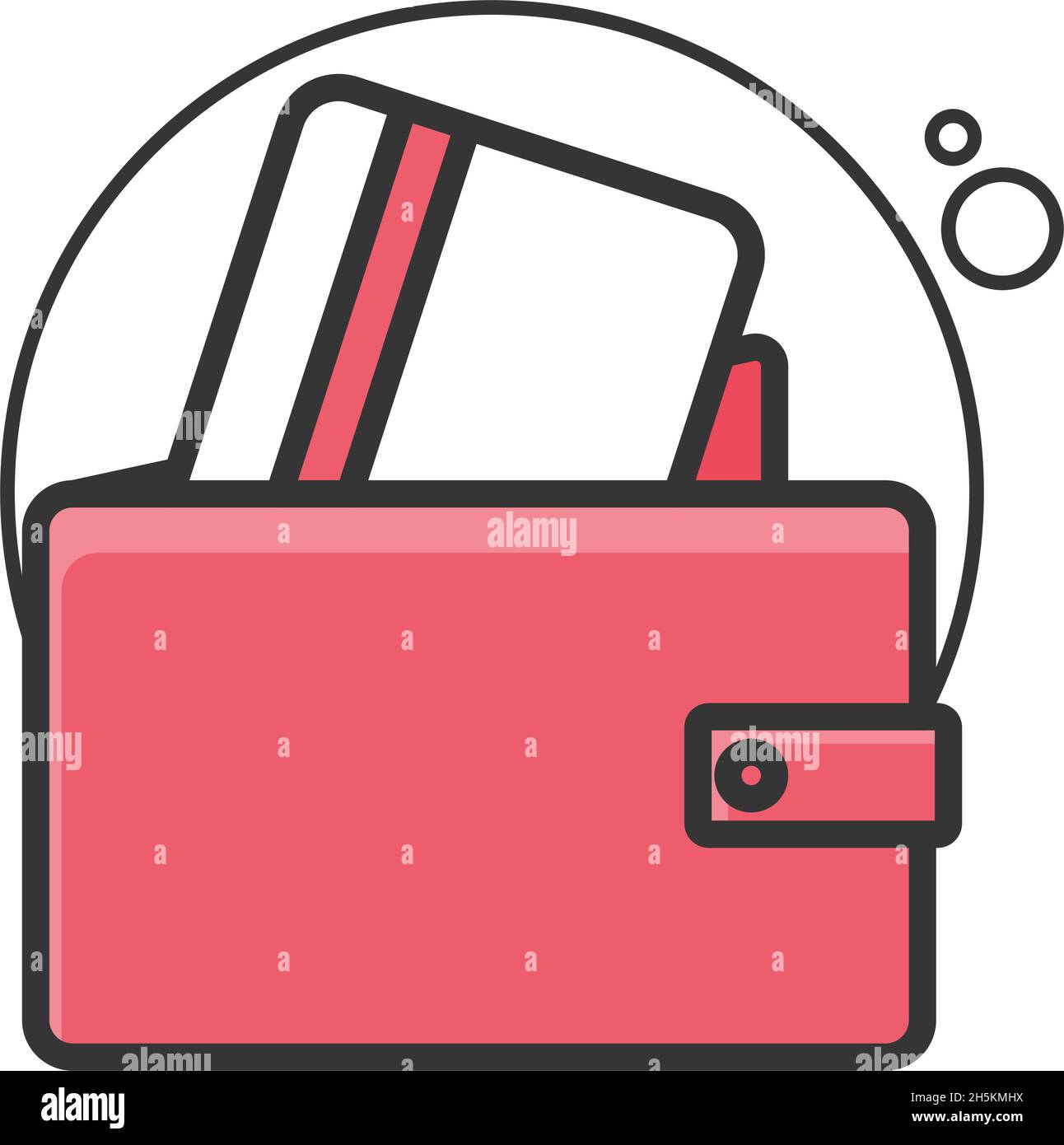 Porte-monnaie avec carte de crédit.Illustration de style plat.Isolé sur fond blanc. Illustration de Vecteur