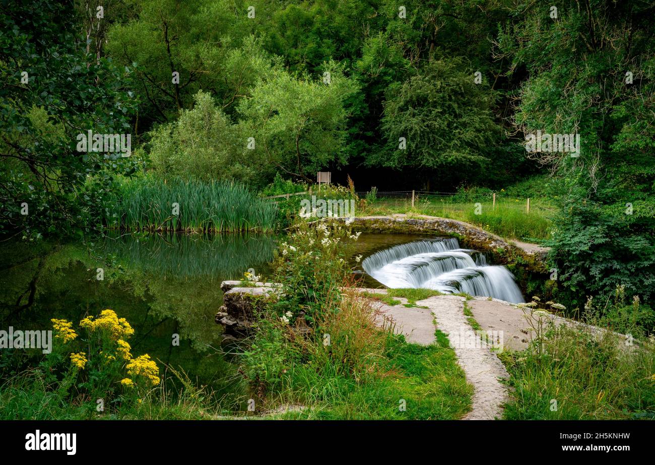 Monsal Weir, Monsal Dale, Derbyshire, Angleterre, Royaume-Uni Banque D'Images