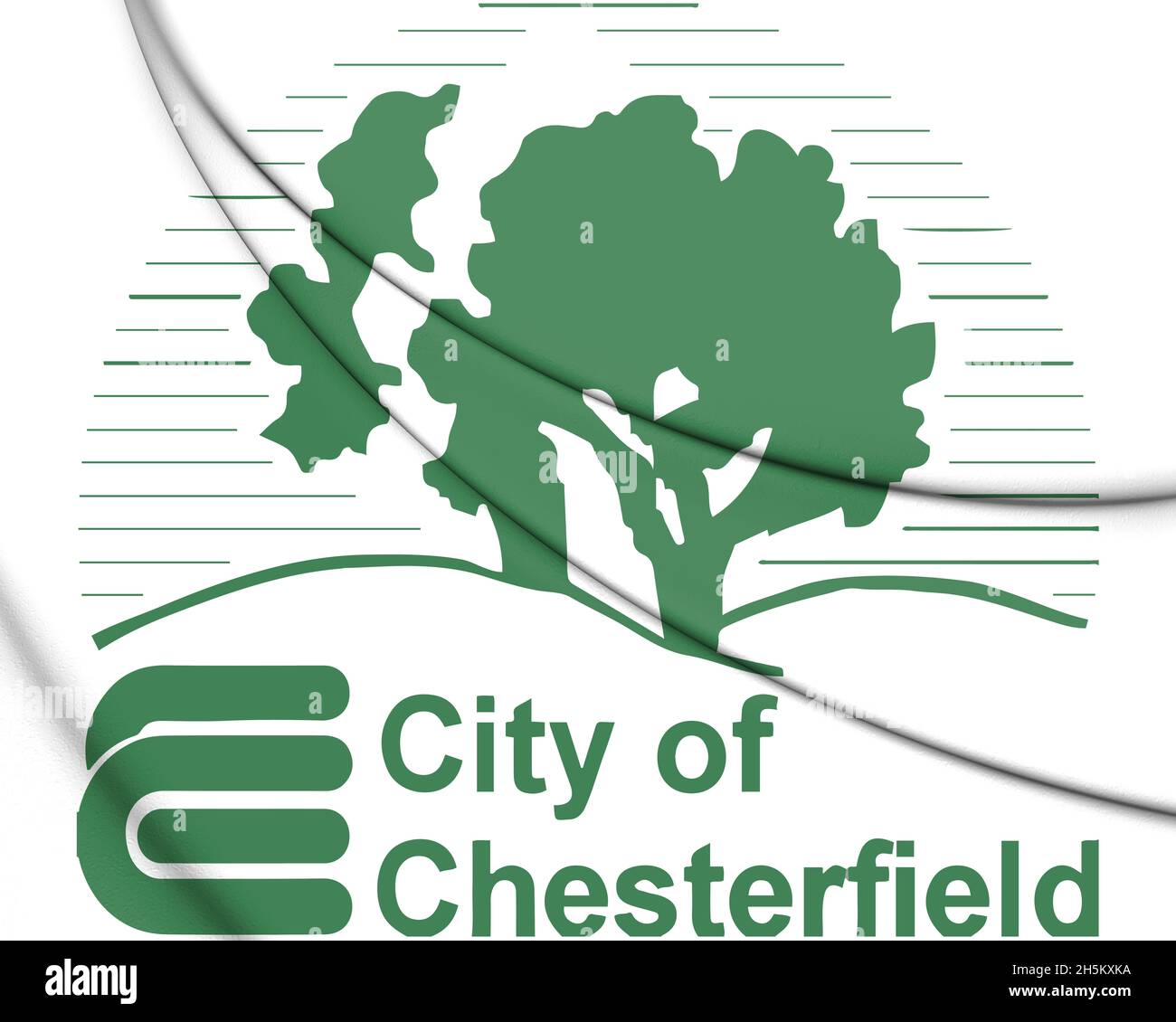 Emblème 3D de Chesterfield (État du Missouri), États-Unis.Illustration 3D. Banque D'Images